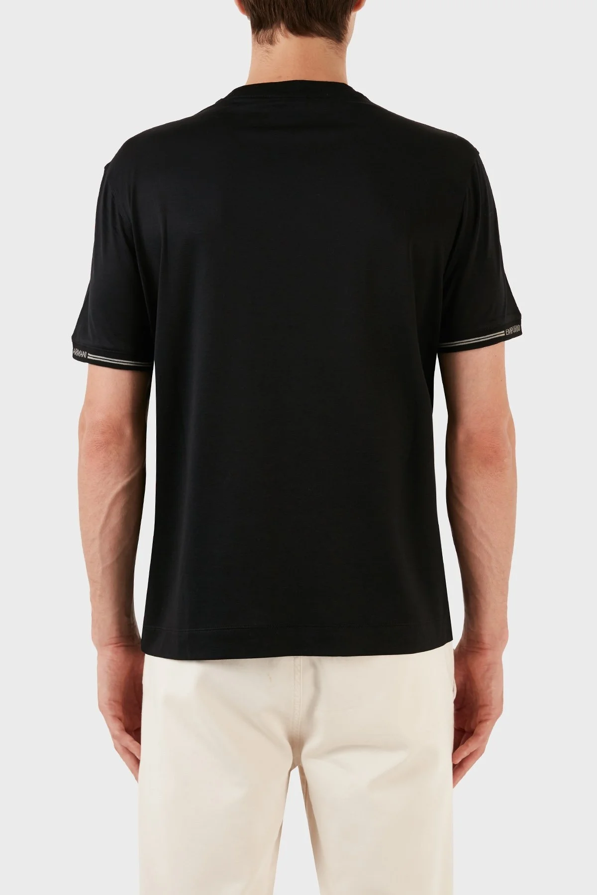 Emporio Armani Pamuklu Bisiklet Yaka Logolu Regular Fit Erkek T Shirt 6R1T87 1JUVZ 00A6 SİYAH - 2