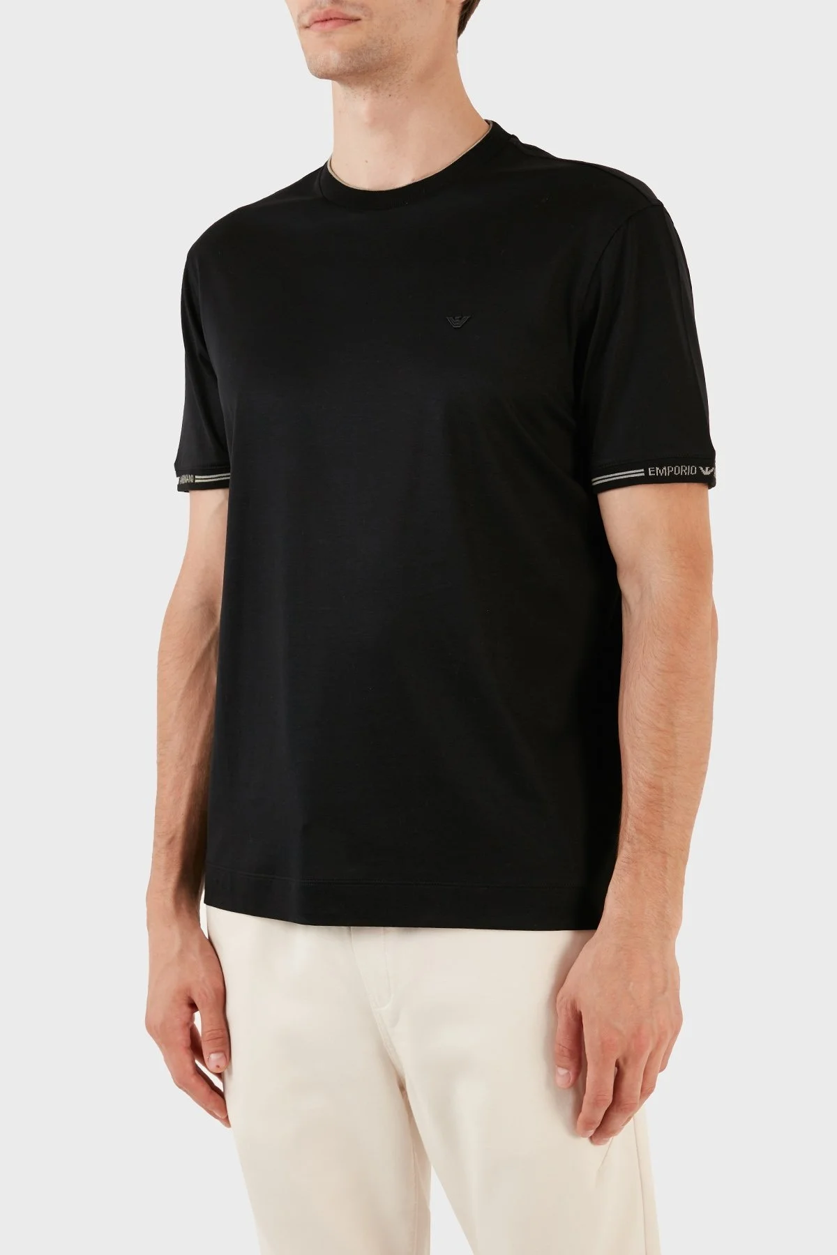 Emporio Armani Pamuklu Bisiklet Yaka Logolu Regular Fit Erkek T Shirt 6R1T87 1JUVZ 00A6 SİYAH - 6