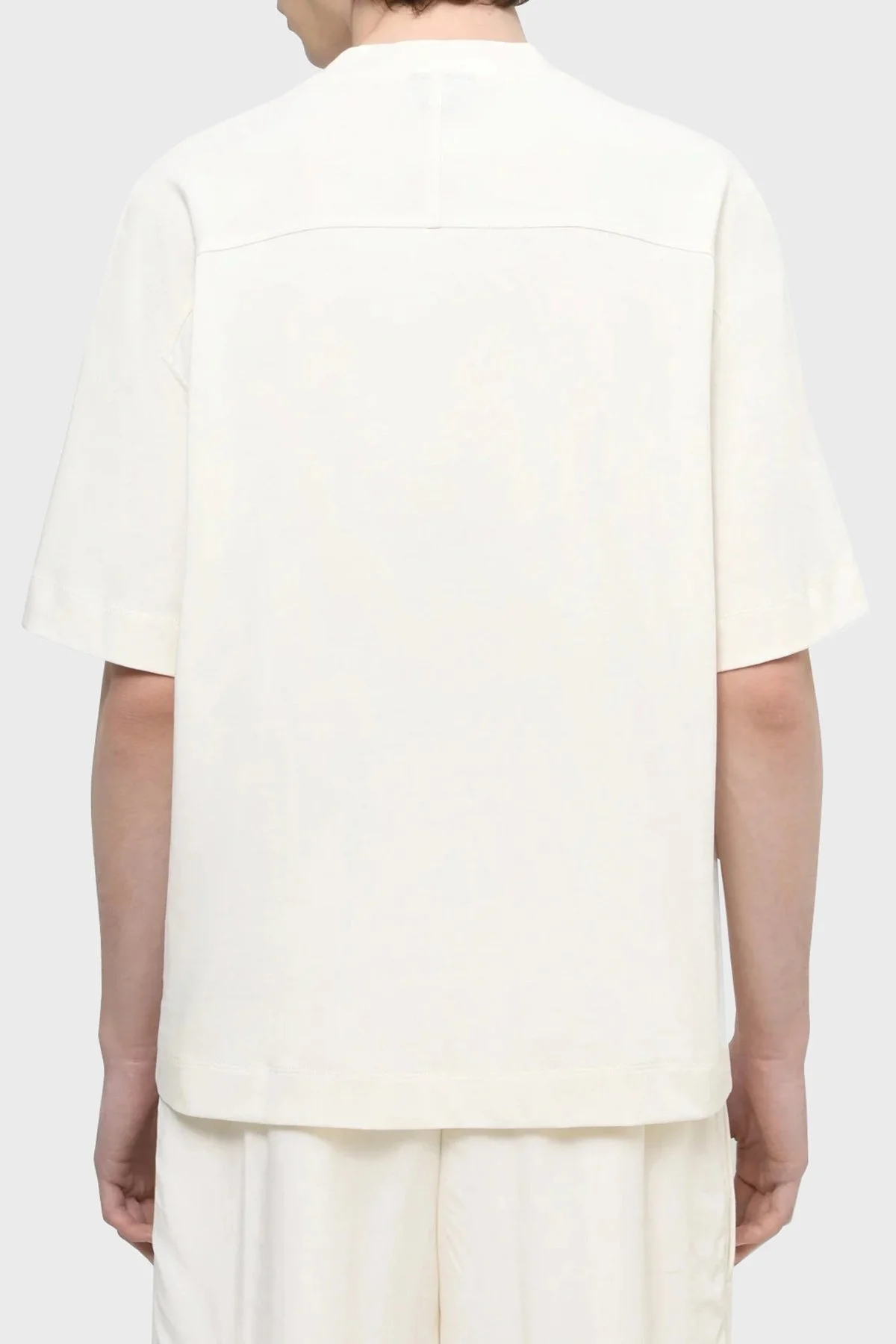 Emporio Armani Pamuklu Bisiklet Yaka Oversize Erkek T Shirt 3D1T76 1JWZZ 0128 EKRU - 2