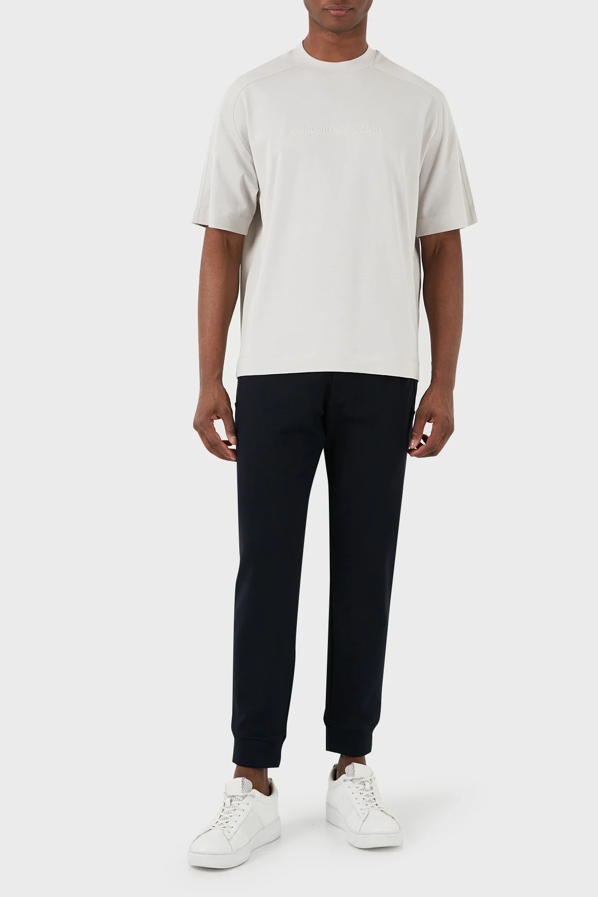 Emporio Armani Pamuklu Bisiklet Yaka Oversize Erkek T Shirt 3D1T76 1JWZZ 0646 GRİ - 8