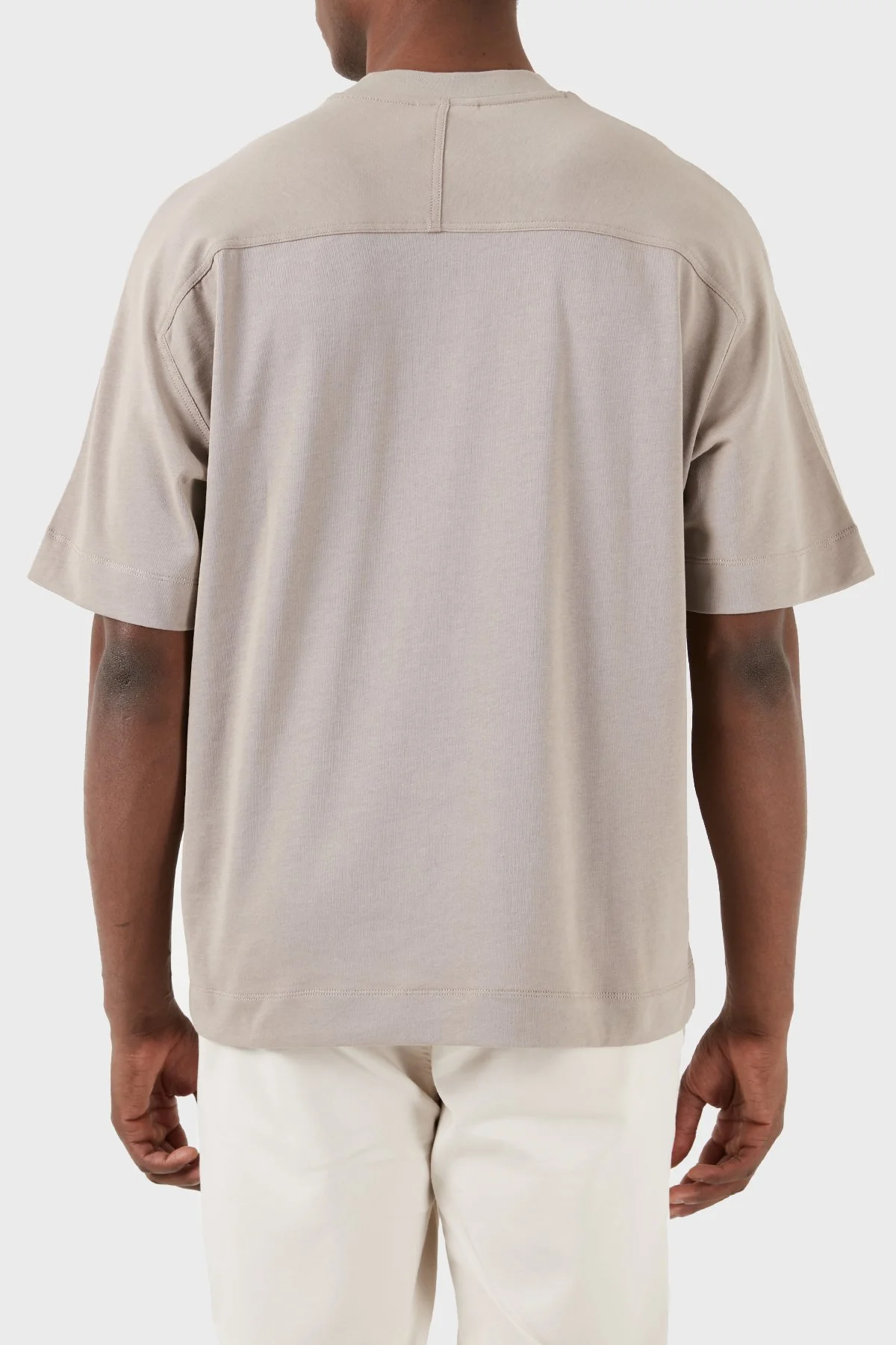 Emporio Armani Pamuklu Bisiklet Yaka Oversize Erkek T Shirt 3D1T76 1JWZZ 0650 BEJ - 5