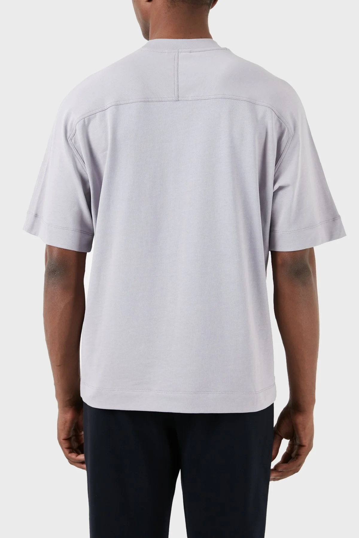 Emporio Armani Pamuklu Bisiklet Yaka Oversize Erkek T Shirt 3D1T76 1JWZZ 0844 LİLA - 8