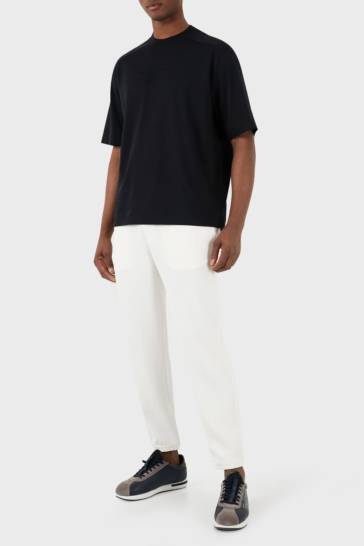 Emporio Armani Pamuklu Bisiklet Yaka Oversize Erkek T Shirt 3D1T76 1JWZZ 0920 LACİVERT - 8