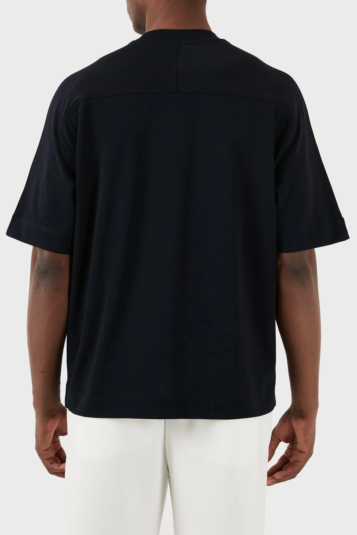 Emporio Armani Pamuklu Bisiklet Yaka Oversize Erkek T Shirt 3D1T76 1JWZZ 0920 LACİVERT - 10