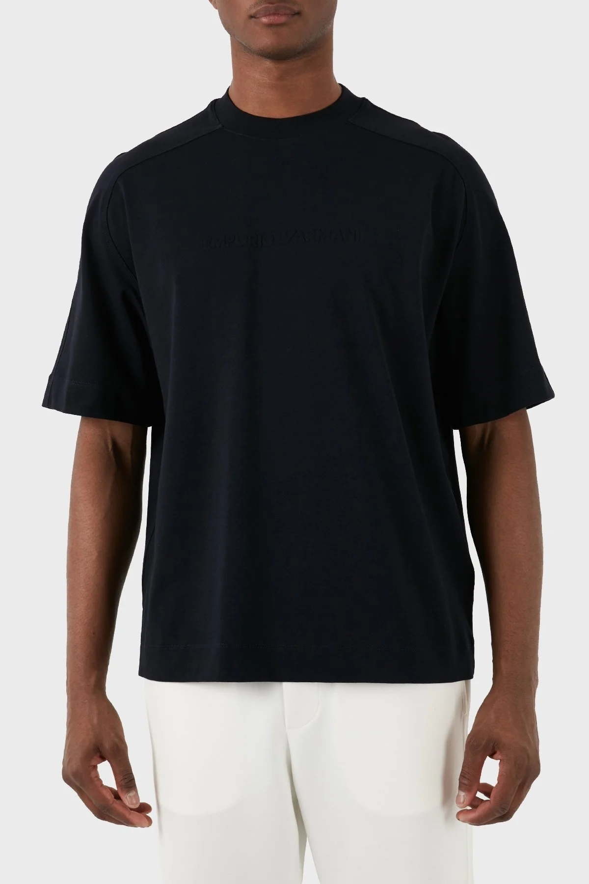 Emporio Armani Pamuklu Bisiklet Yaka Oversize Erkek T Shirt 3D1T76 1JWZZ 0920 LACİVERT - 11