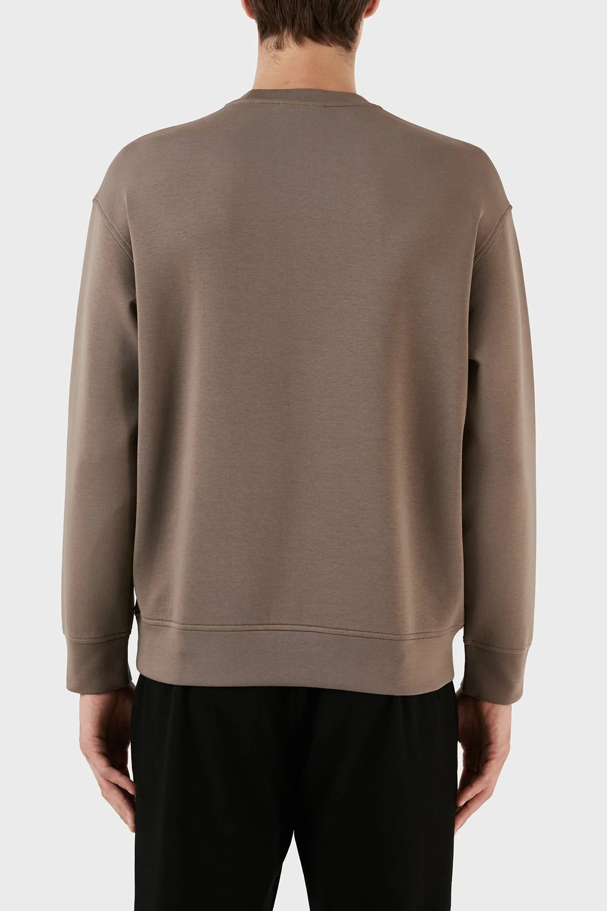 Emporio Armani Pamuklu Bisiklet Yaka Rahat Kesim Erkek Sweat 3R1MCY 1JHSZ 0440 VİZON - 2