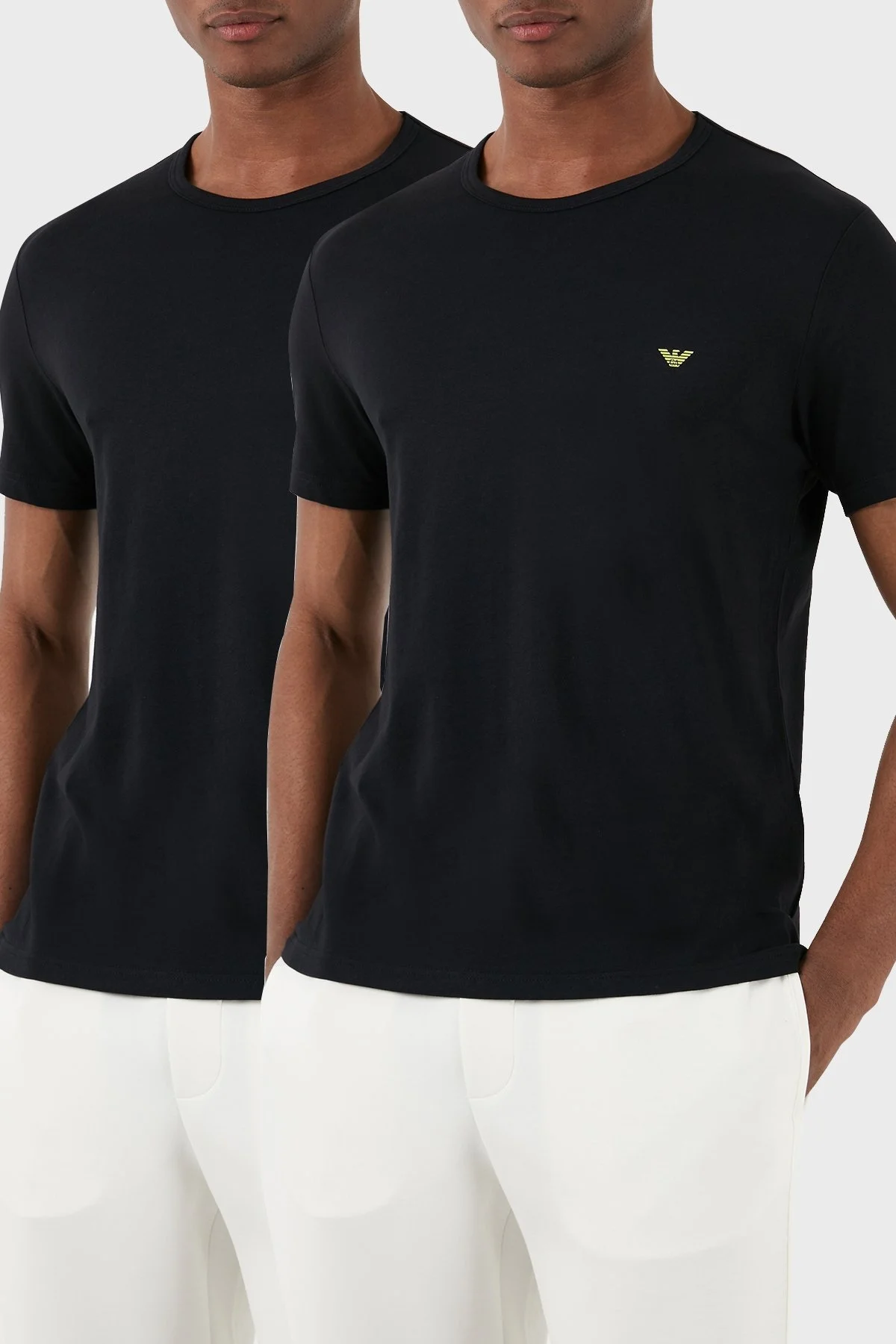 Emporio Armani Pamuklu Bisiklet Yaka Regular Fit 2 Pack Erkek T Shirt 111267 3F722 23820 SİYAH - 1