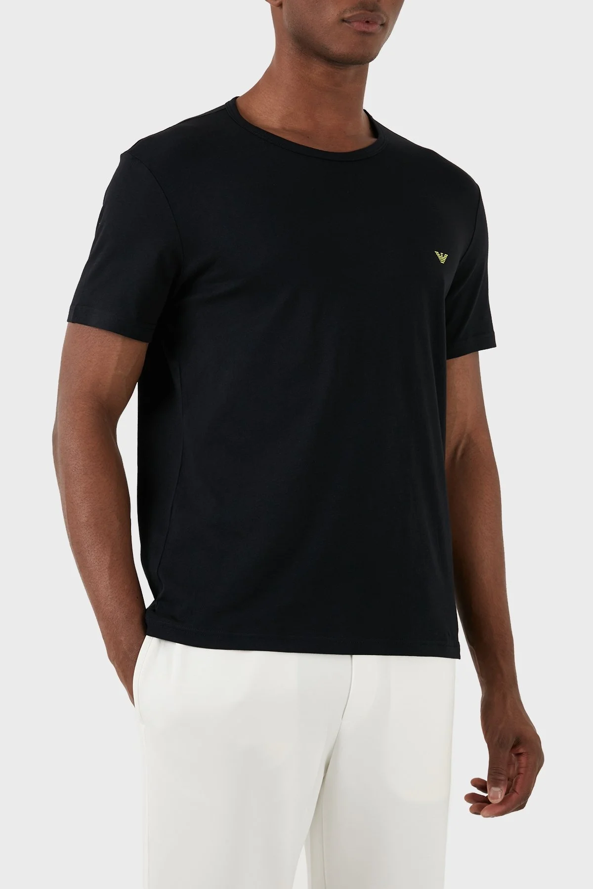 Emporio Armani Pamuklu Bisiklet Yaka Regular Fit 2 Pack Erkek T Shirt 111267 3F722 23820 SİYAH - 6