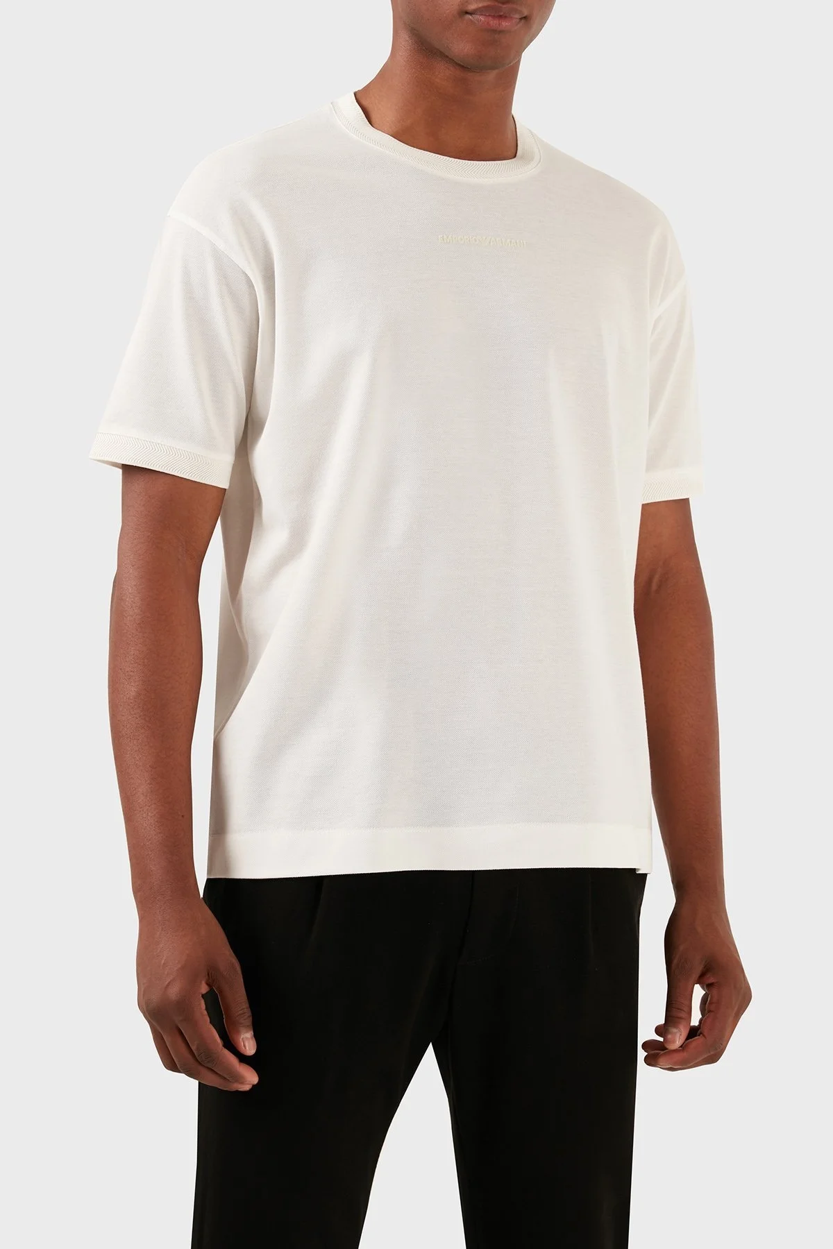 Emporio Armani Pamuklu Bisiklet Yaka Regular Fit Erkek T Shirt 3D1TC8 1JTKZ 0101 BEYAZ - 4