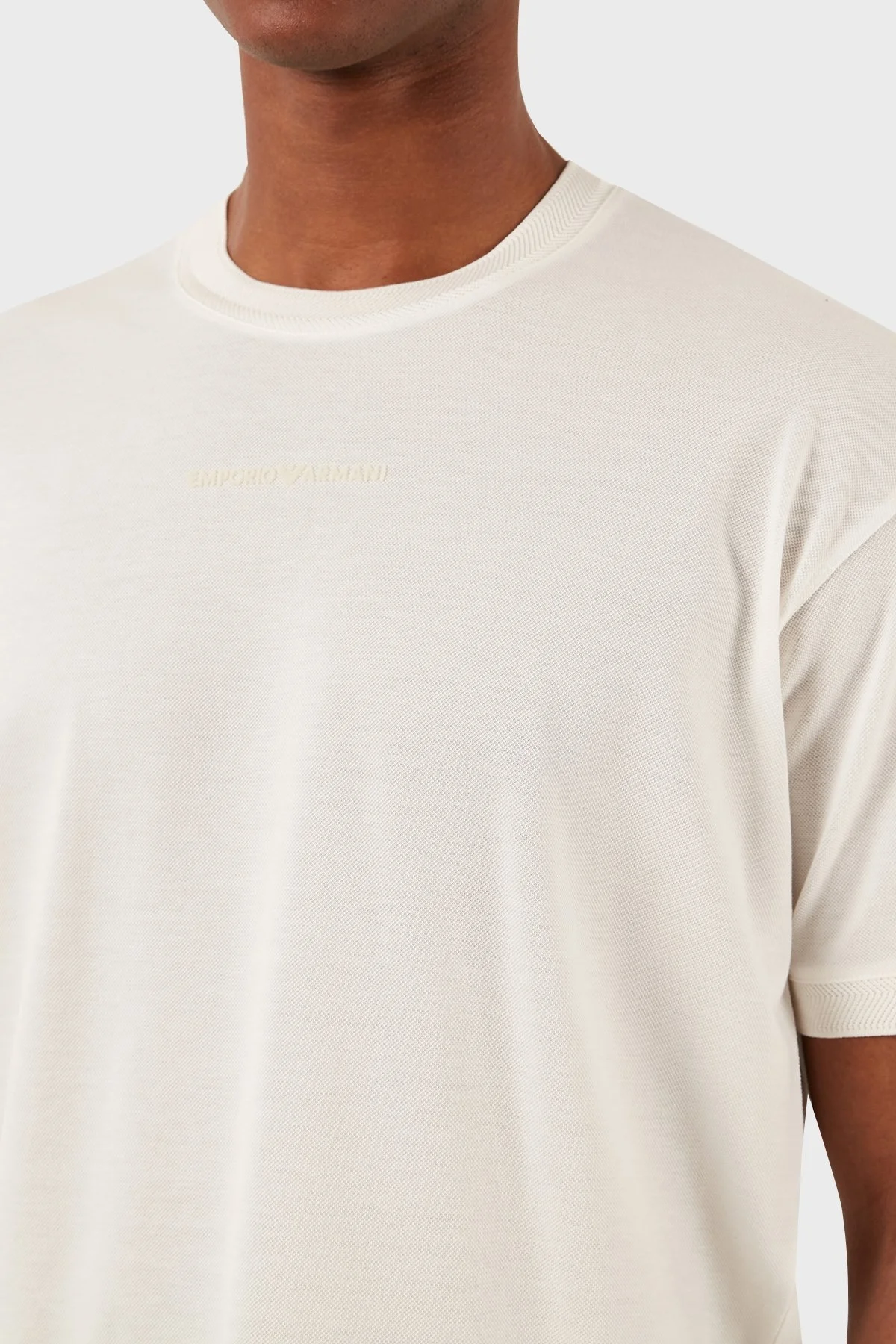 Emporio Armani Pamuklu Bisiklet Yaka Regular Fit Erkek T Shirt 3D1TC8 1JTKZ 0101 BEYAZ - 5