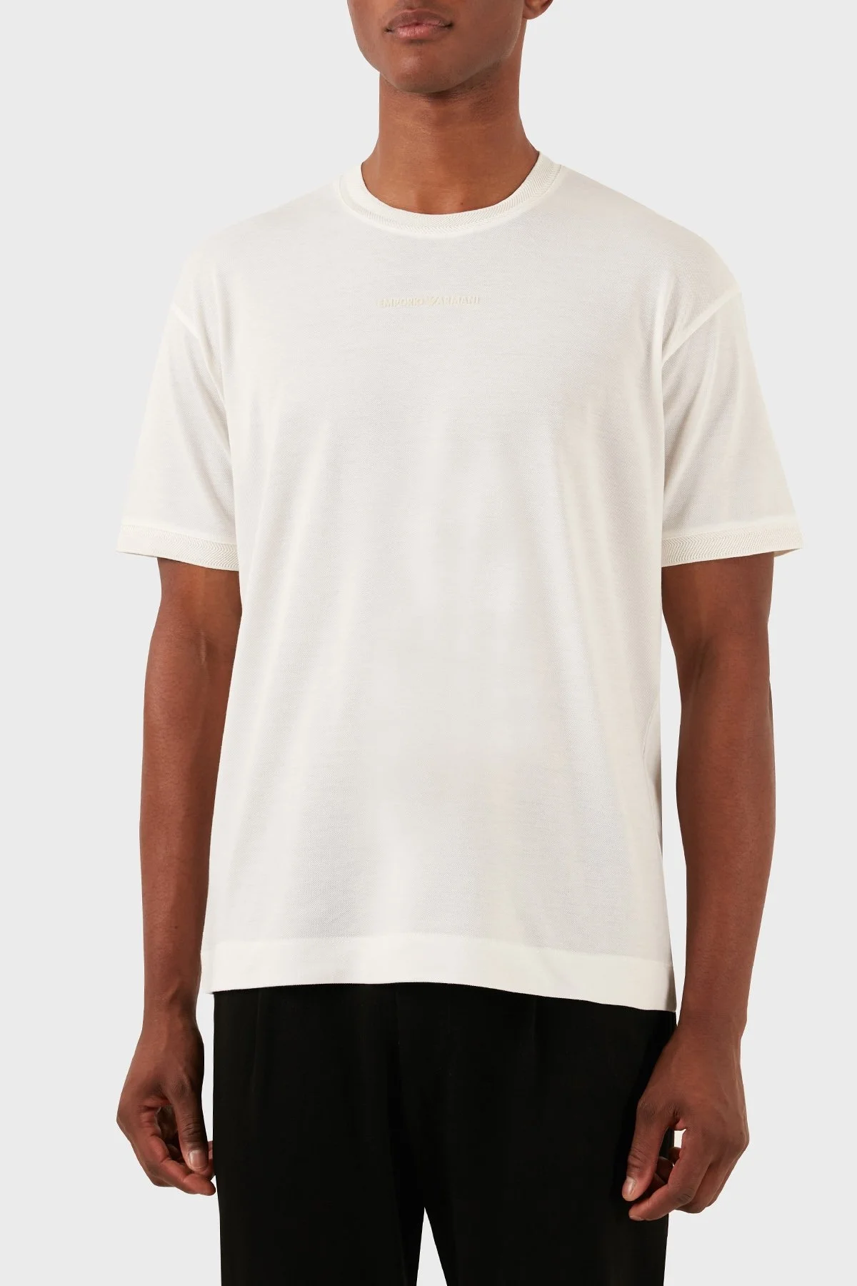 Emporio Armani Pamuklu Bisiklet Yaka Regular Fit Erkek T Shirt 3D1TC8 1JTKZ 0101 BEYAZ - 6