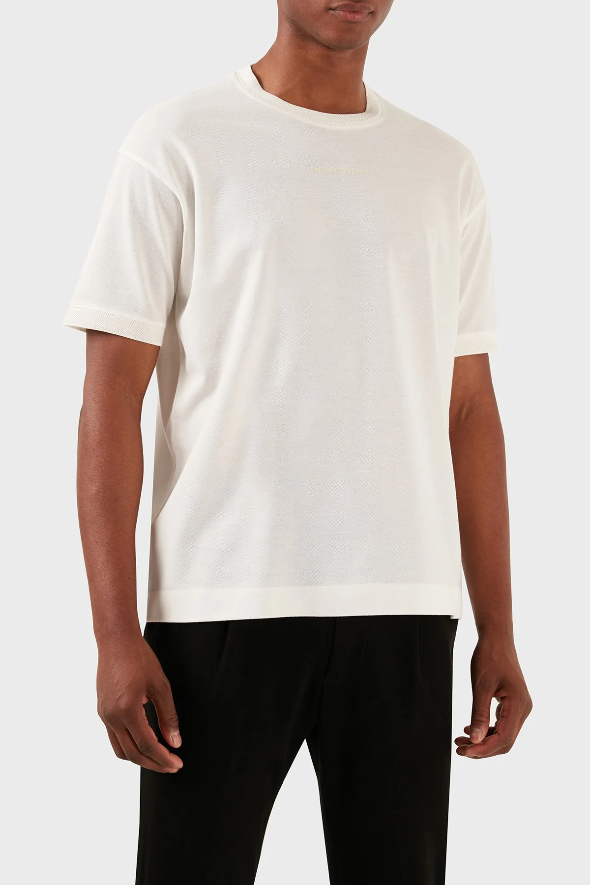 Emporio Armani Pamuklu Bisiklet Yaka Regular Fit Erkek T Shirt 3D1TC8 1JTKZ 0101 BEYAZ - 4