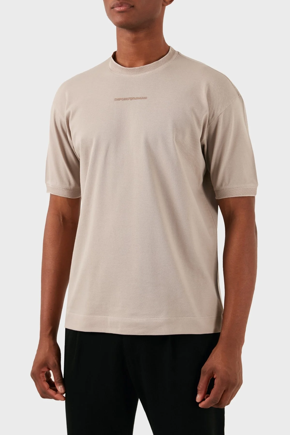 Emporio Armani Pamuklu Bisiklet Yaka Regular Fit Erkek T Shirt 3D1TC8 1JTKZ 01M5 BEJ - 5