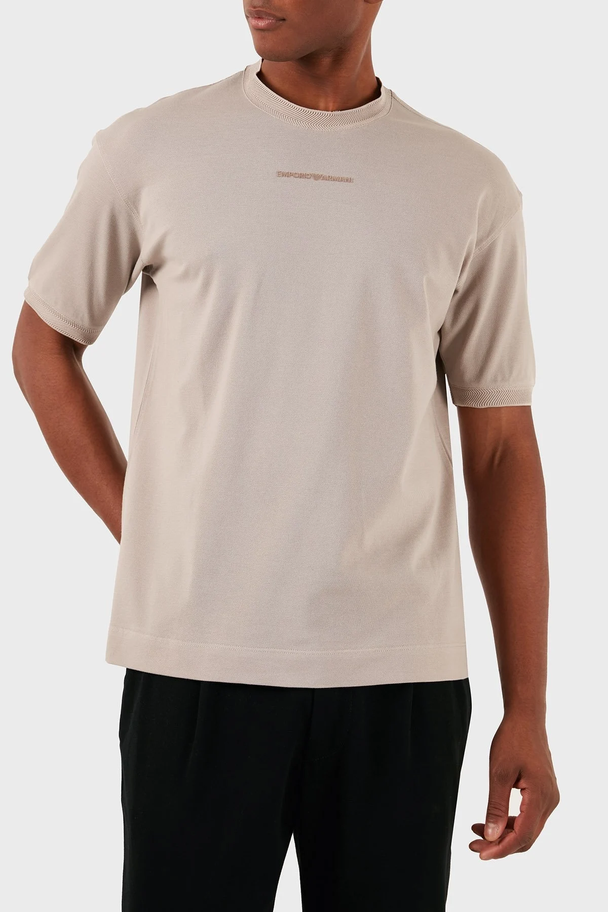 Emporio Armani Pamuklu Bisiklet Yaka Regular Fit Erkek T Shirt 3D1TC8 1JTKZ 01M5 BEJ - 6