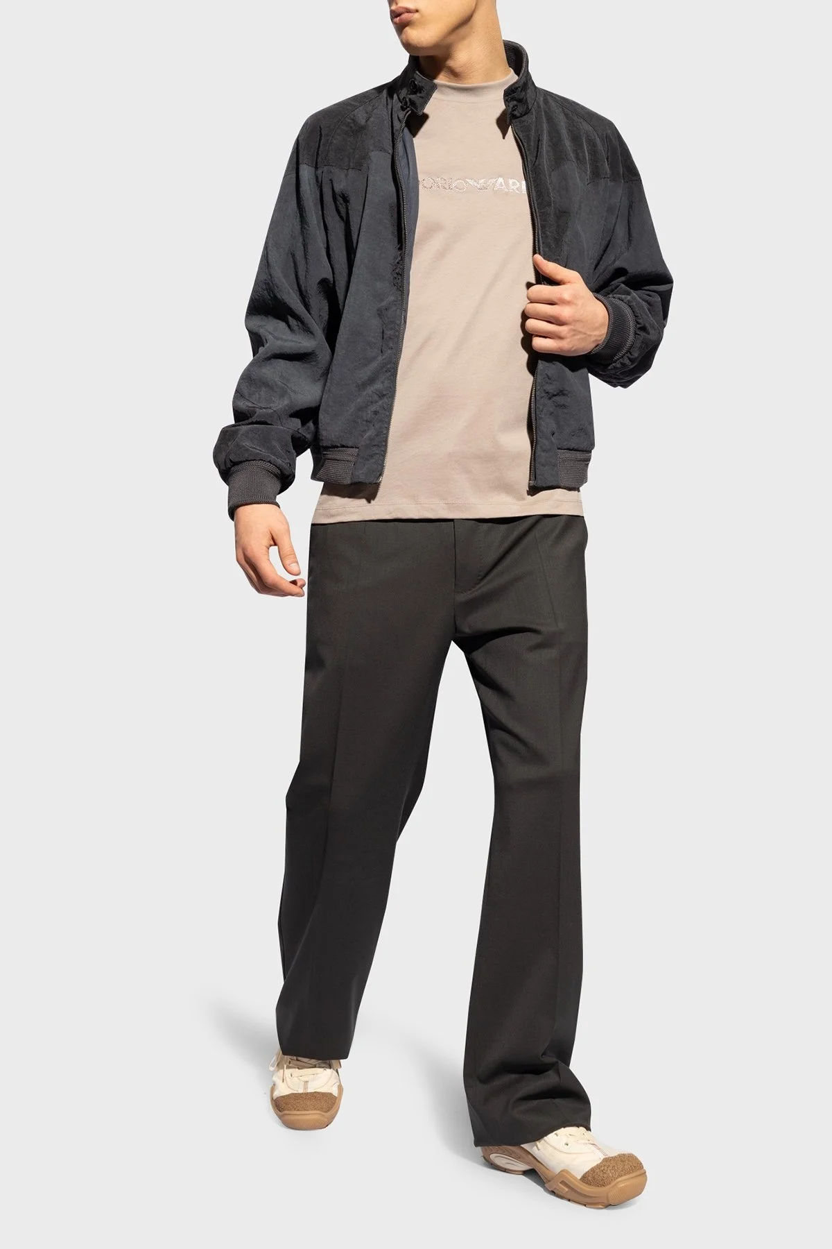 Emporio Armani Pamuklu Bisiklet Yaka Regular Fit Erkek T Shirt 3D1TG3 1JPZZ 06G7 BEJ - 3