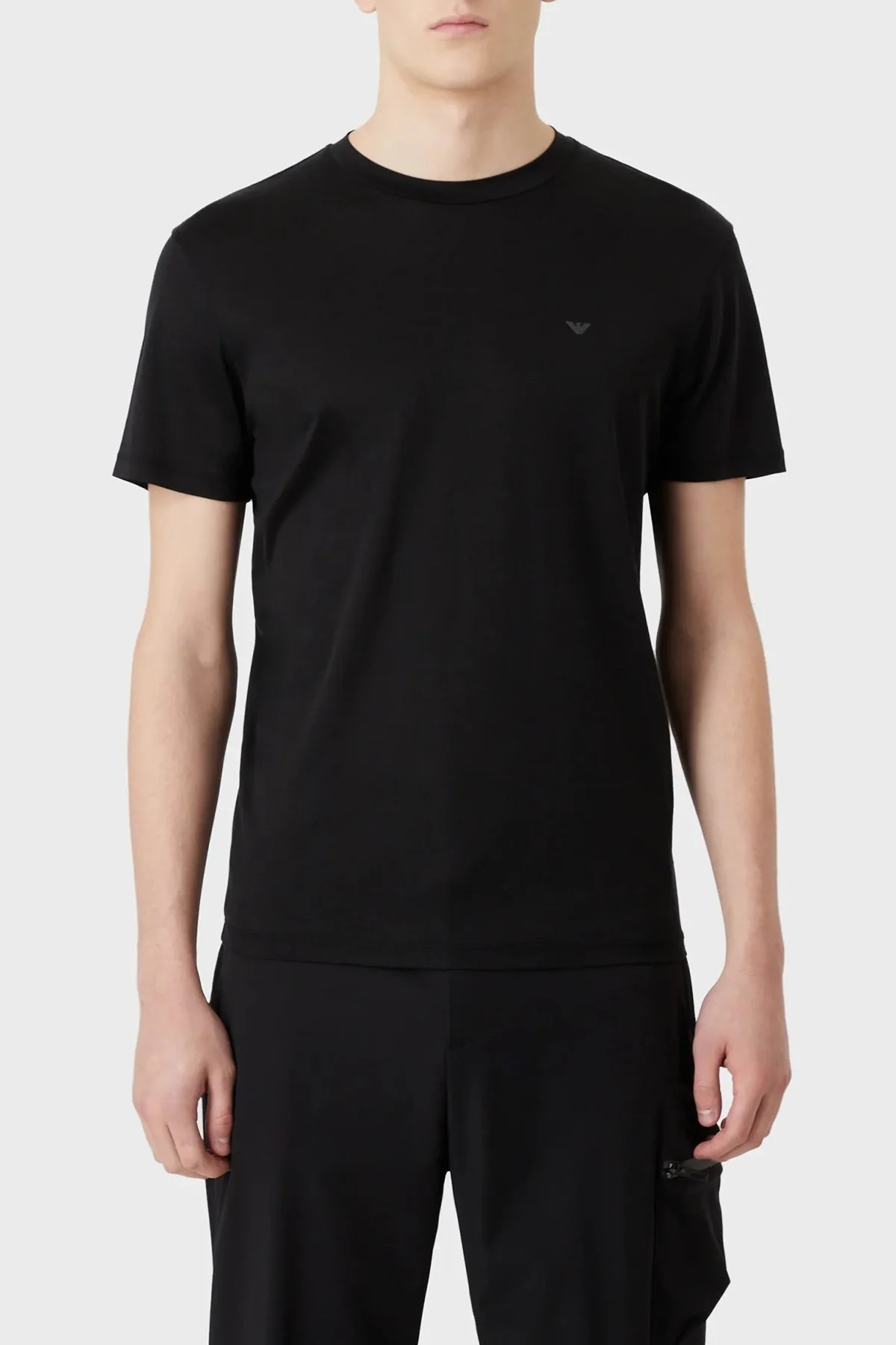 Emporio Armani Pamuklu Bisiklet Yaka Regular Fit Erkek T Shirt 3R1TT0 1JUVZ 0999 SİYAH - 1