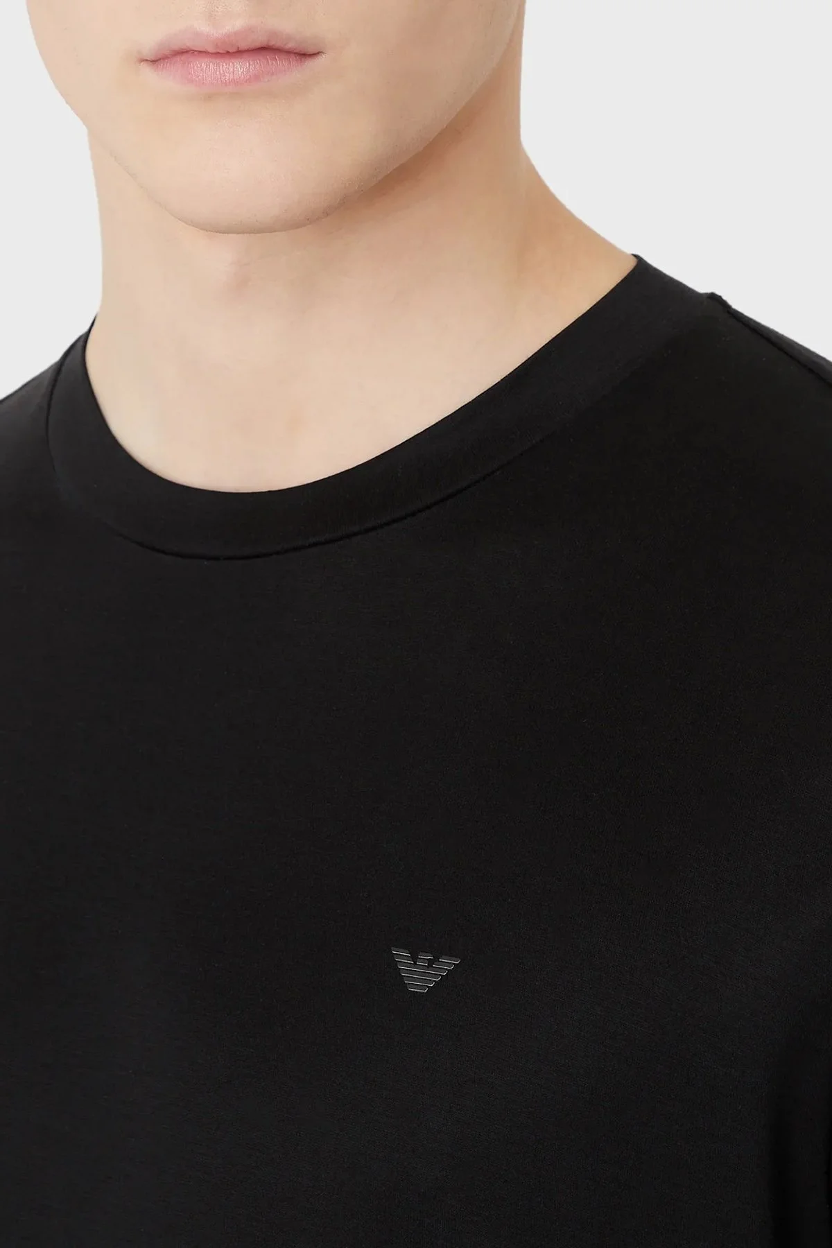 Emporio Armani Pamuklu Bisiklet Yaka Regular Fit Erkek T Shirt 3R1TT0 1JUVZ 0999 SİYAH - 3