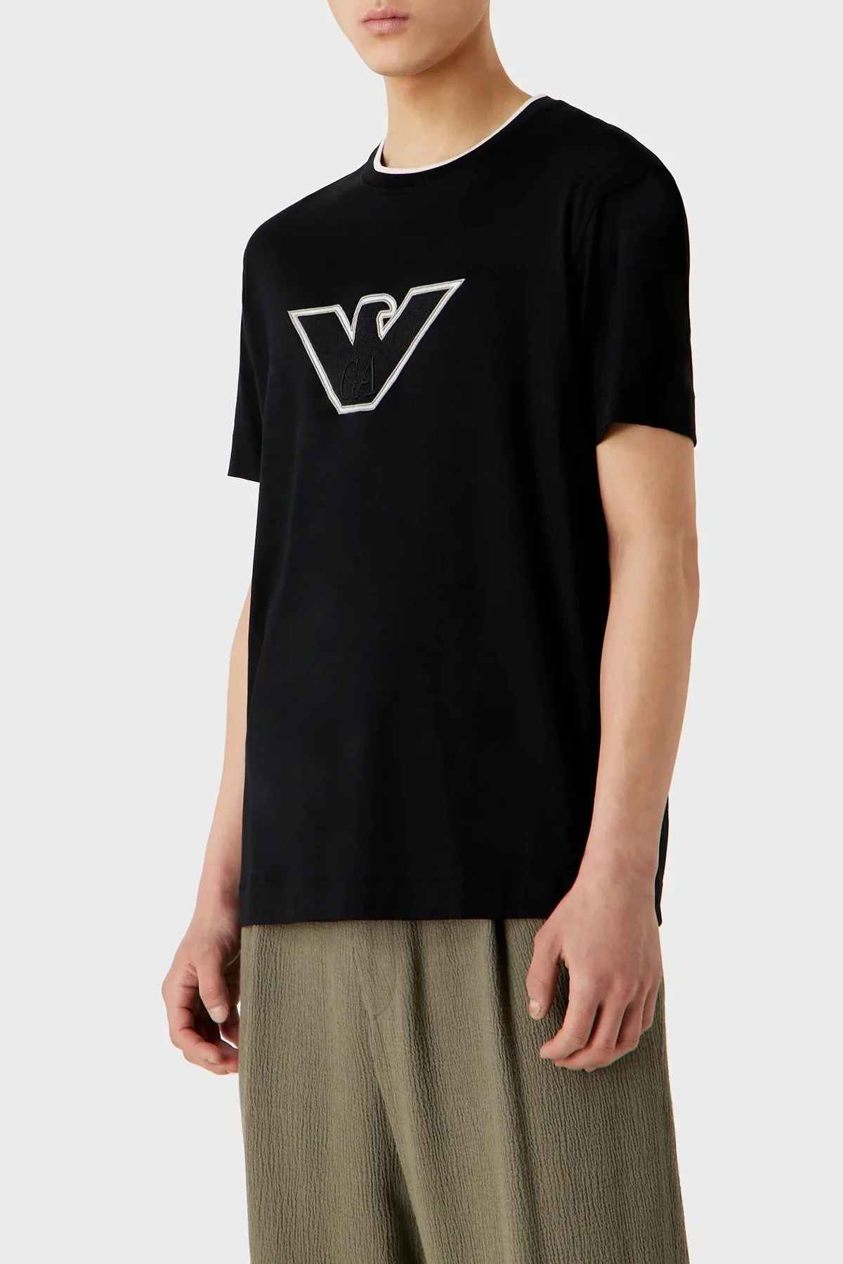 Emporio Armani Pamuklu Bisiklet Yaka Regular Fit Erkek T Shirt 6R1T72 1JUVZ 00A2 SİYAH - 1