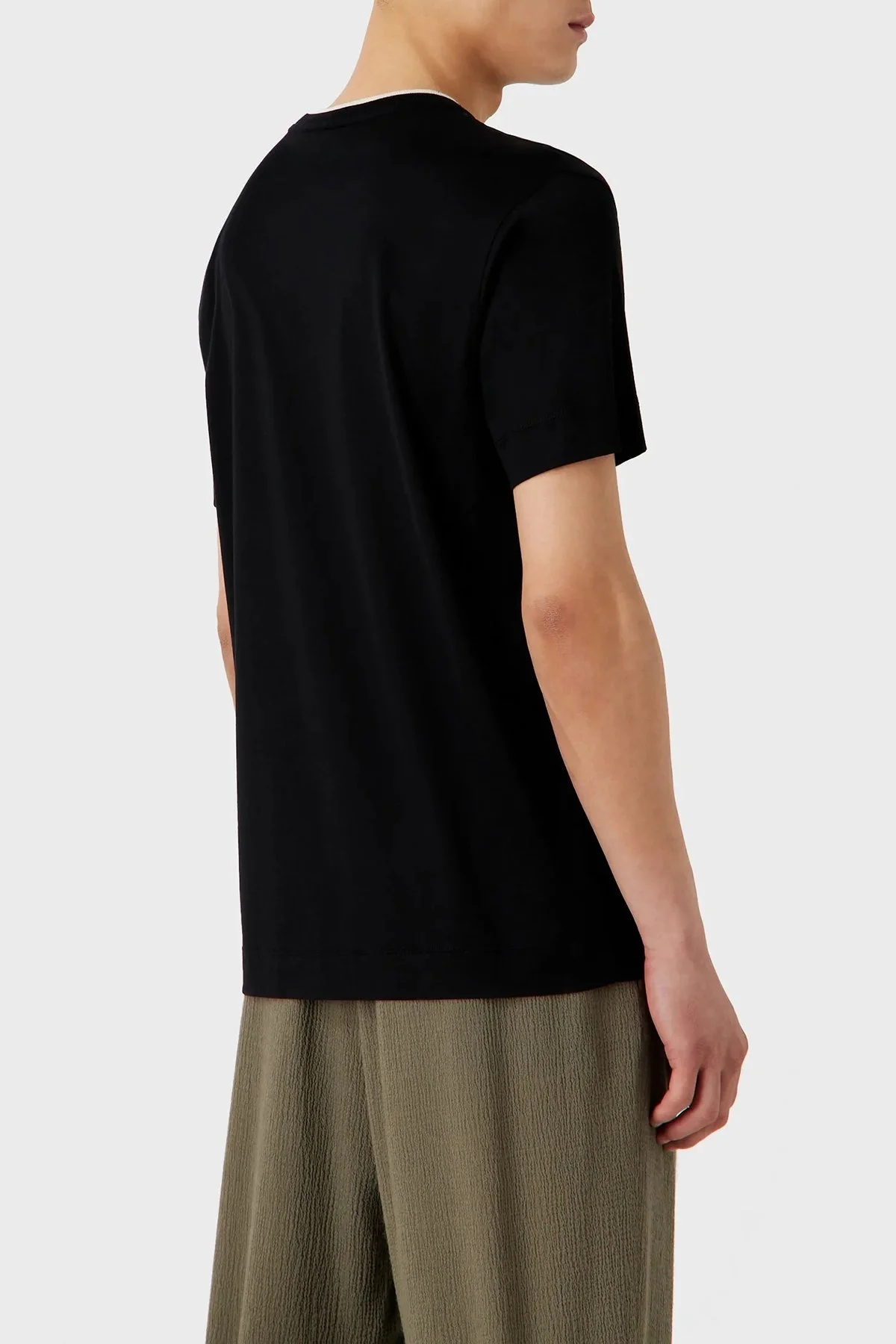 Emporio Armani Pamuklu Bisiklet Yaka Regular Fit Erkek T Shirt 6R1T72 1JUVZ 00A2 SİYAH - 2