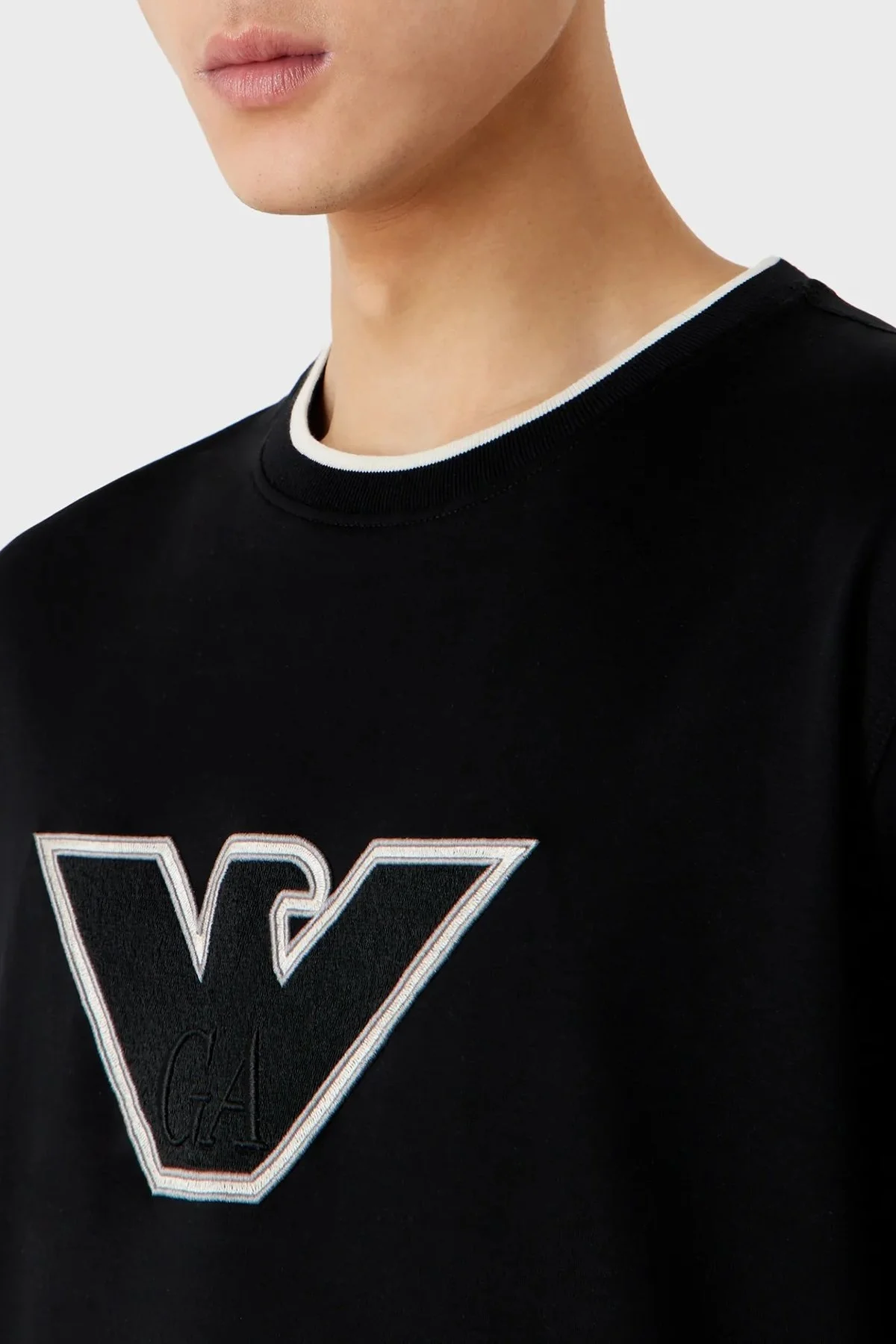 Emporio Armani Pamuklu Bisiklet Yaka Regular Fit Erkek T Shirt 6R1T72 1JUVZ 00A2 SİYAH - 3