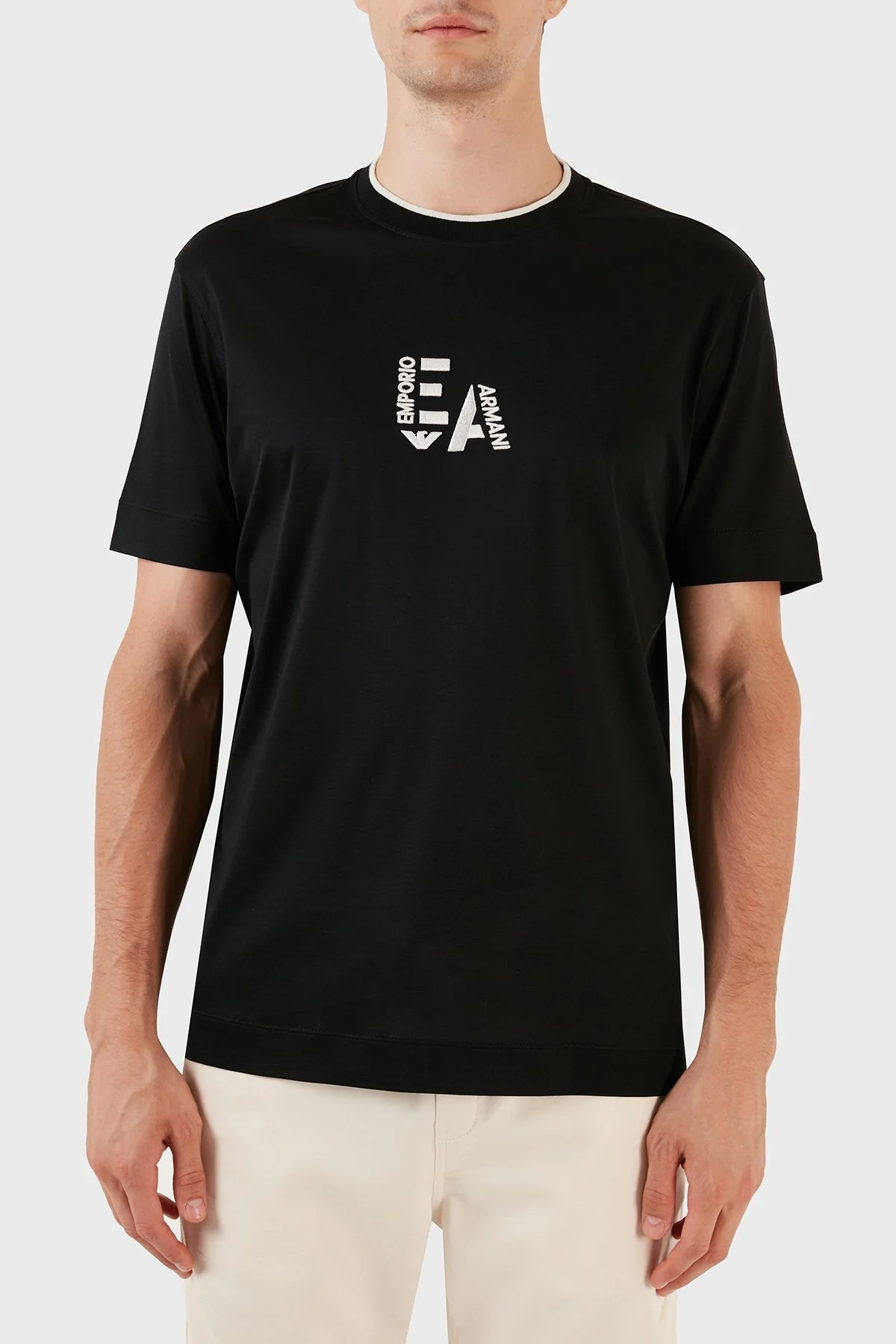 Emporio Armani Pamuklu Bisiklet Yaka Regular Fit Erkek T Shirt 6R1T72 1JUVZ 00A3 SİYAH - 1