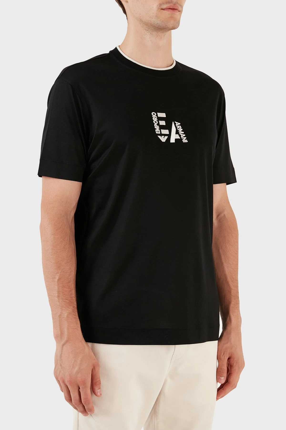 Emporio Armani Pamuklu Bisiklet Yaka Regular Fit Erkek T Shirt 6R1T72 1JUVZ 00A3 SİYAH - 3