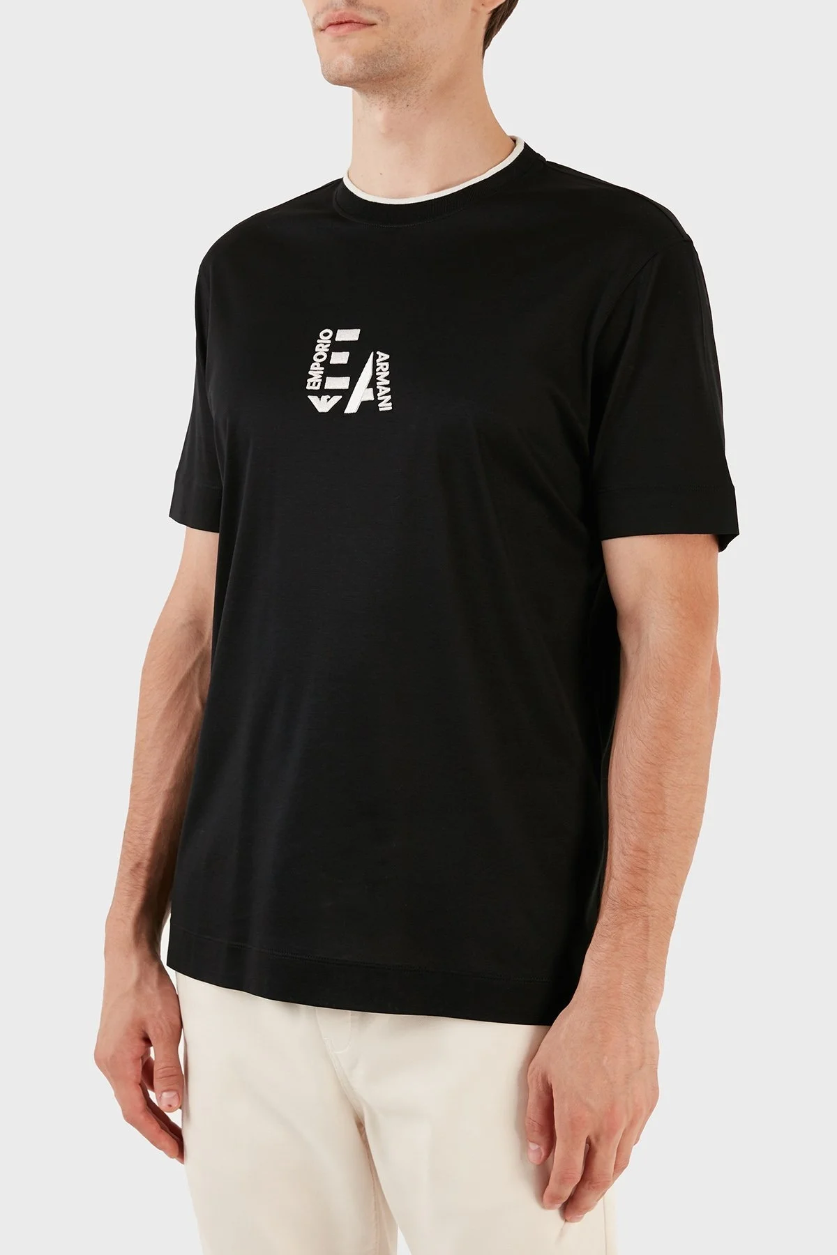 Emporio Armani Pamuklu Bisiklet Yaka Regular Fit Erkek T Shirt 6R1T72 1JUVZ 00A3 SİYAH - 4