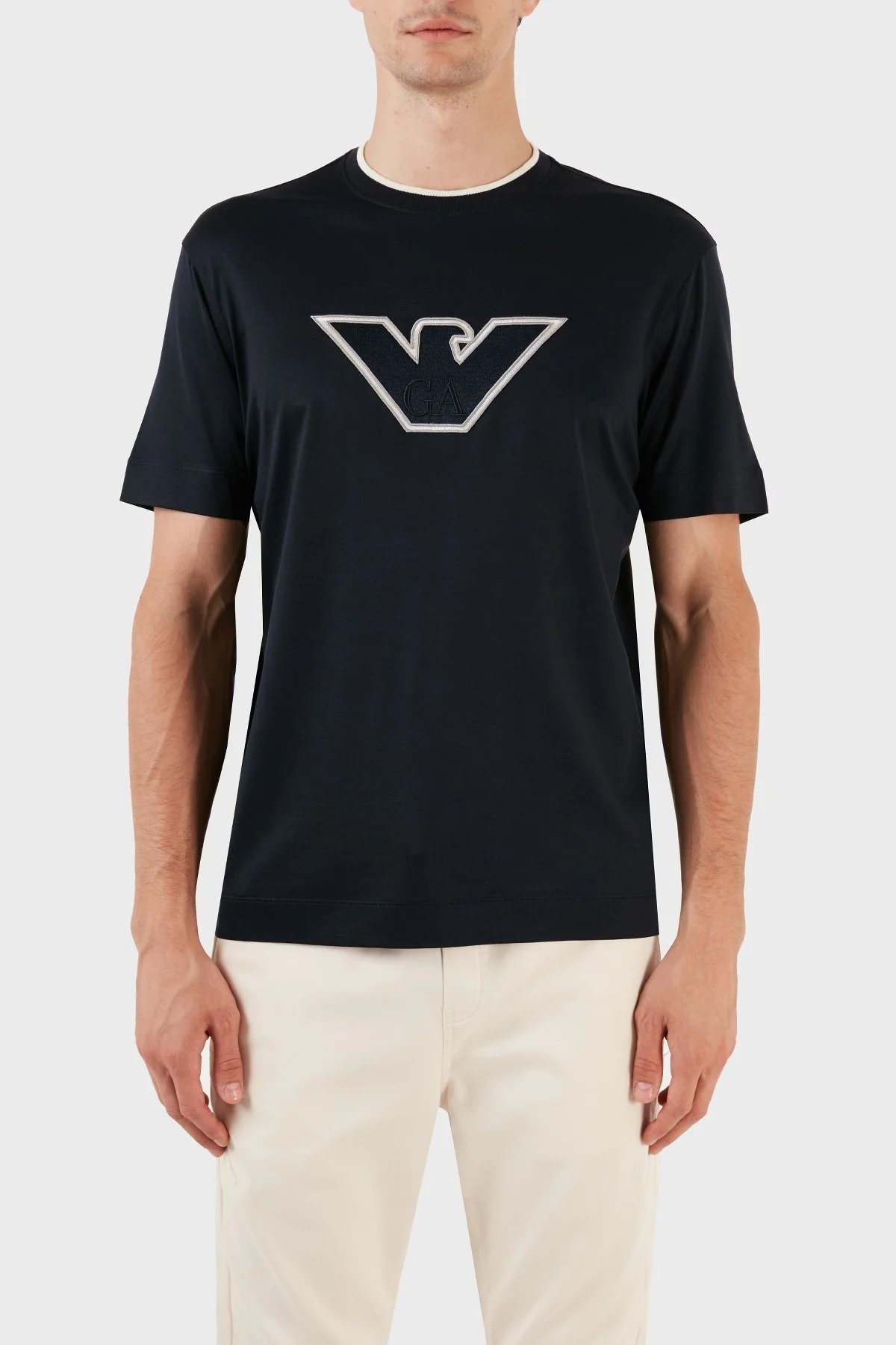 Emporio Armani Pamuklu Bisiklet Yaka Regular Fit Erkek T Shirt 6R1T72 1JUVZ 09Q5 LACİVERT - 1