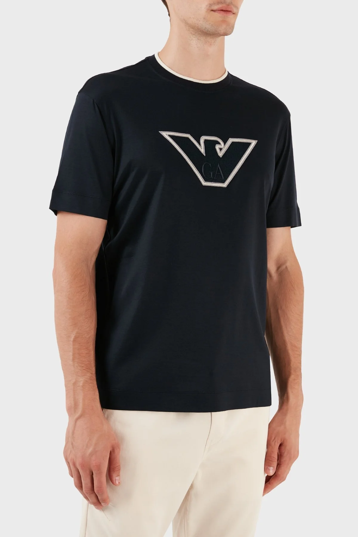 Emporio Armani Pamuklu Bisiklet Yaka Regular Fit Erkek T Shirt 6R1T72 1JUVZ 09Q5 LACİVERT - 3