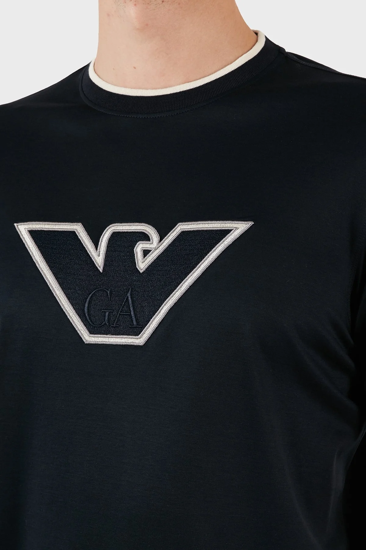 Emporio Armani Pamuklu Bisiklet Yaka Regular Fit Erkek T Shirt 6R1T72 1JUVZ 09Q5 LACİVERT - 5