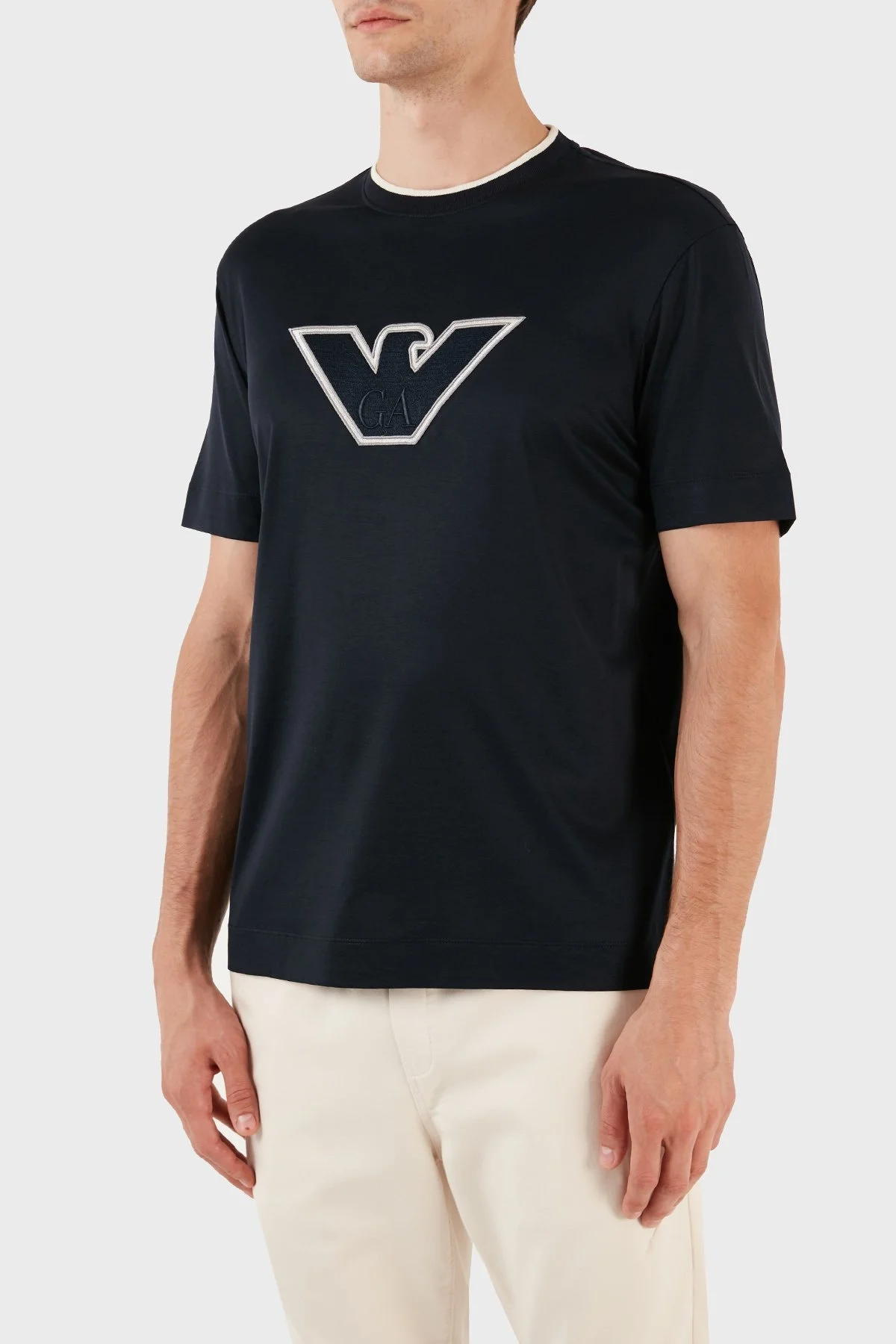 Emporio Armani Pamuklu Bisiklet Yaka Regular Fit Erkek T Shirt 6R1T72 1JUVZ 09Q5 LACİVERT - 6