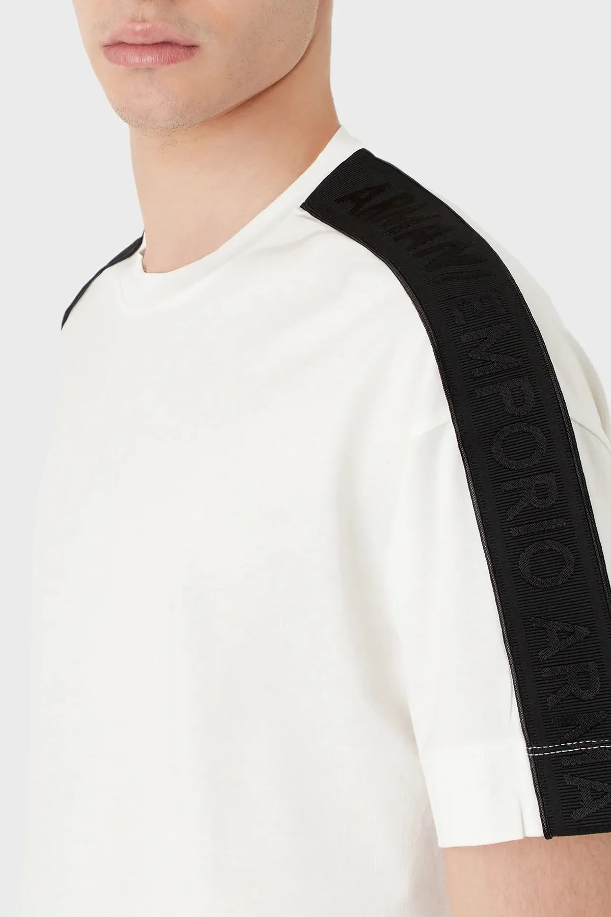 Emporio Armani Pamuklu Bisiklet Yaka Relaxed Fit Erkek T Shirt 3R1TBB 1JUVZ 0101 BEYAZ - 2