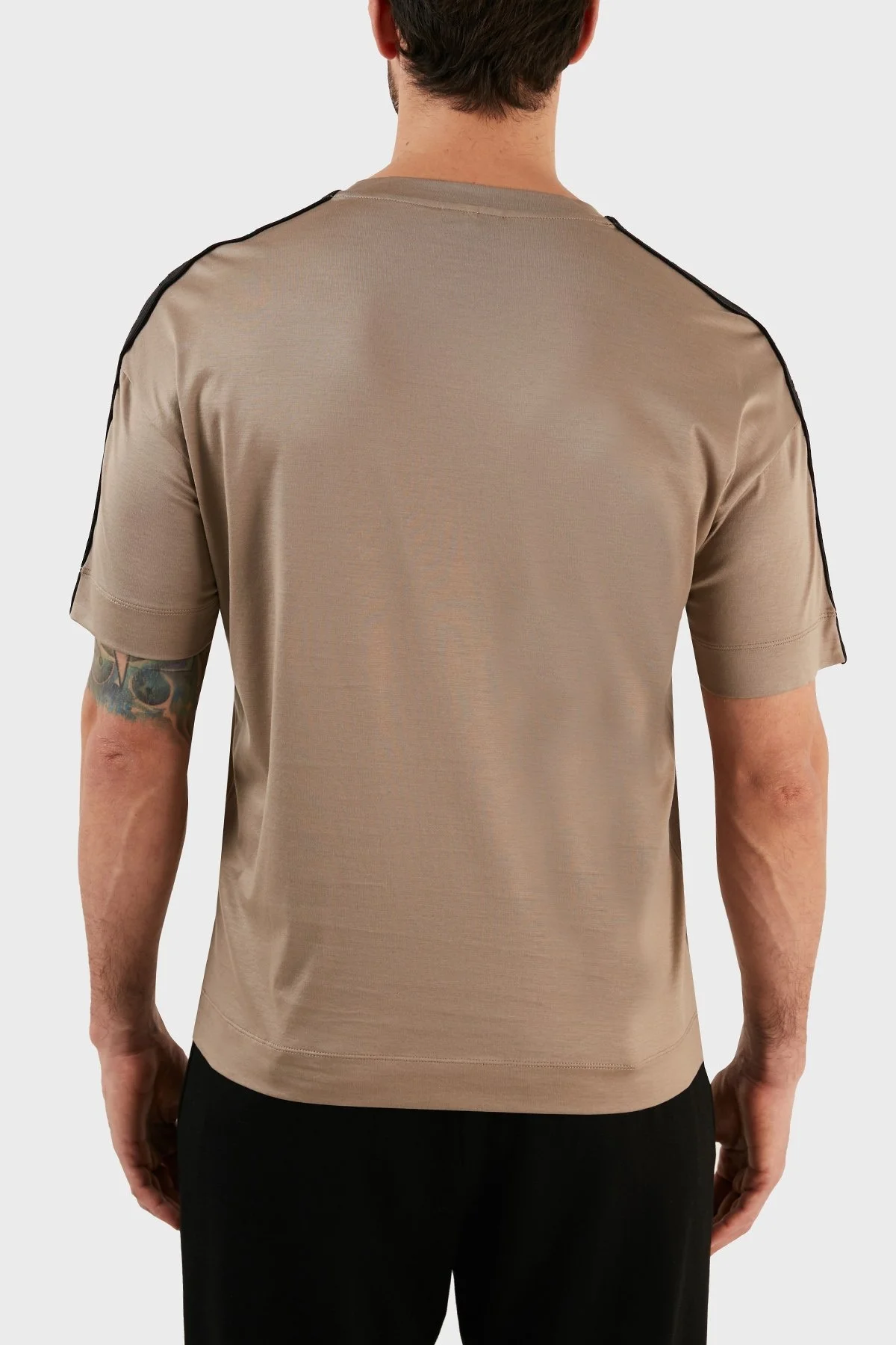 Emporio Armani Pamuklu Bisiklet Yaka Relaxed Fit Erkek T Shirt 3R1TBB 1JUVZ 0144 TOPRAK - 5