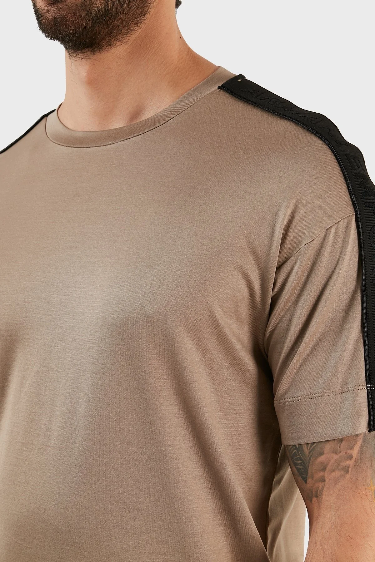 Emporio Armani Pamuklu Bisiklet Yaka Relaxed Fit Erkek T Shirt 3R1TBB 1JUVZ 0144 TOPRAK - 6