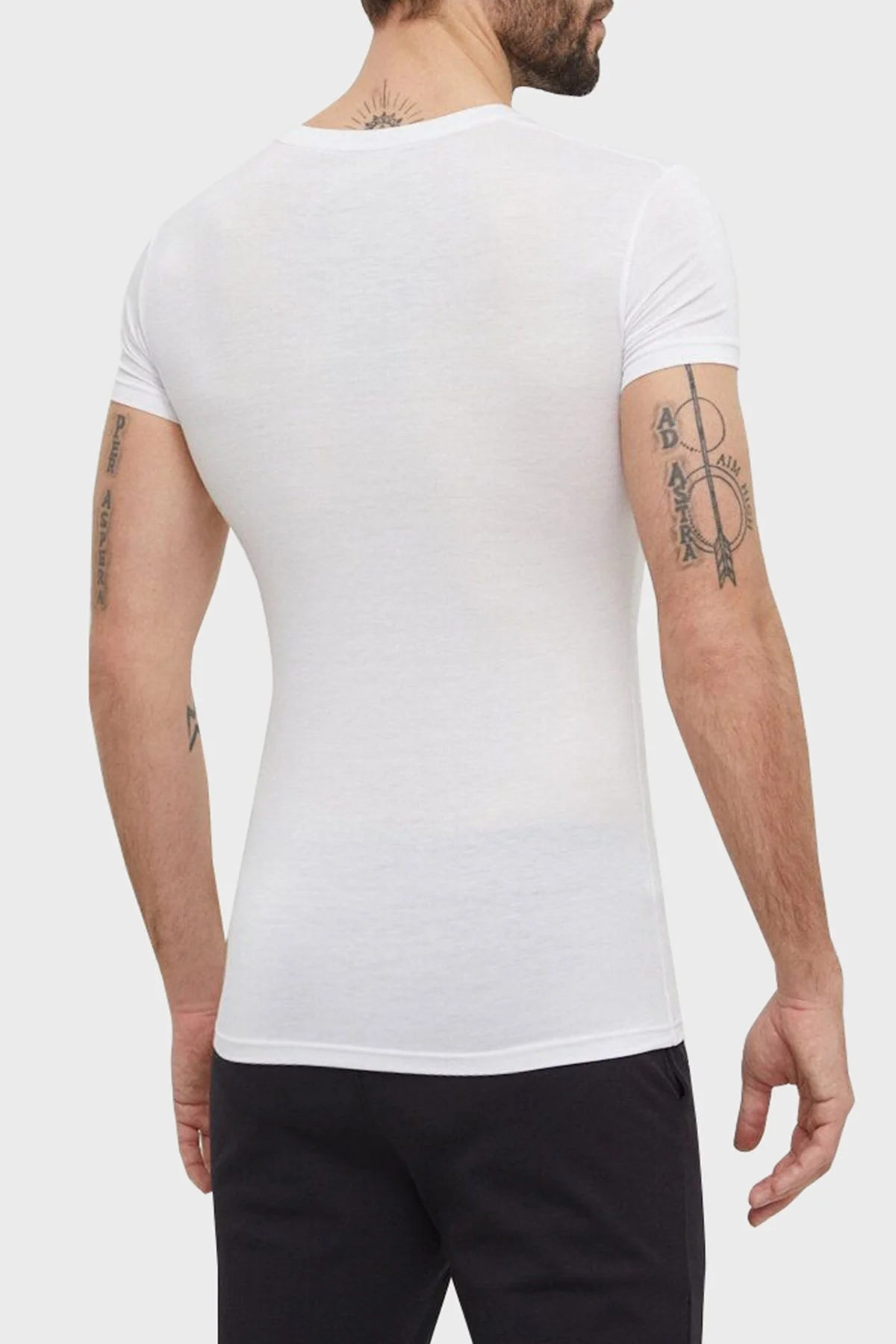 Emporio Armani Pamuklu Bisiklet Yaka Slim Fit 2 Pack Erkek T Shirt 111670 4R733 22120 SİYAH-BEYAZ - 3