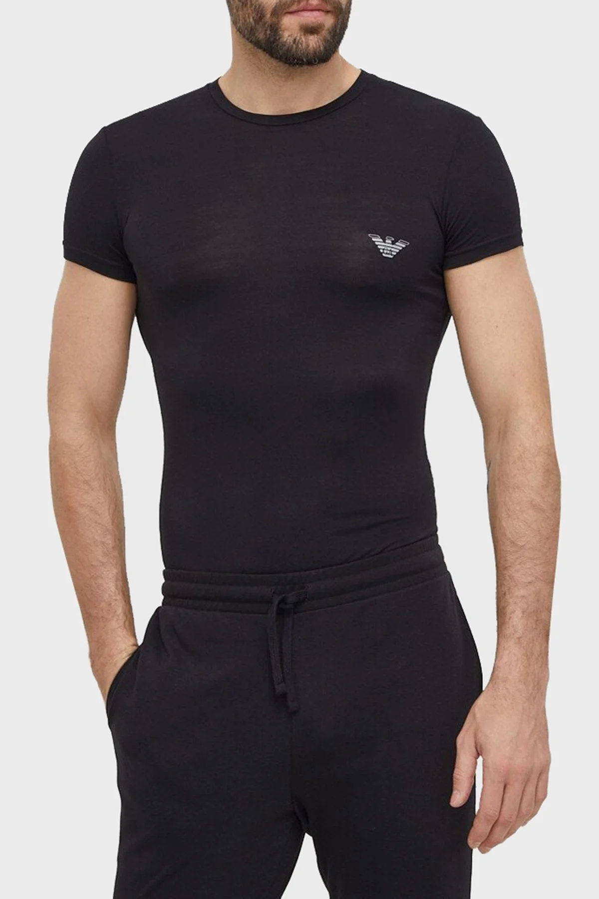 Emporio Armani Pamuklu Bisiklet Yaka Slim Fit 2 Pack Erkek T Shirt 111670 4R733 22120 SİYAH-BEYAZ - 4