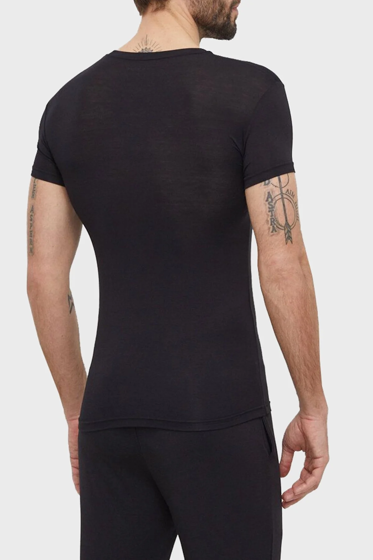 Emporio Armani Pamuklu Bisiklet Yaka Slim Fit 2 Pack Erkek T Shirt 111670 4R733 22120 SİYAH-BEYAZ - 5