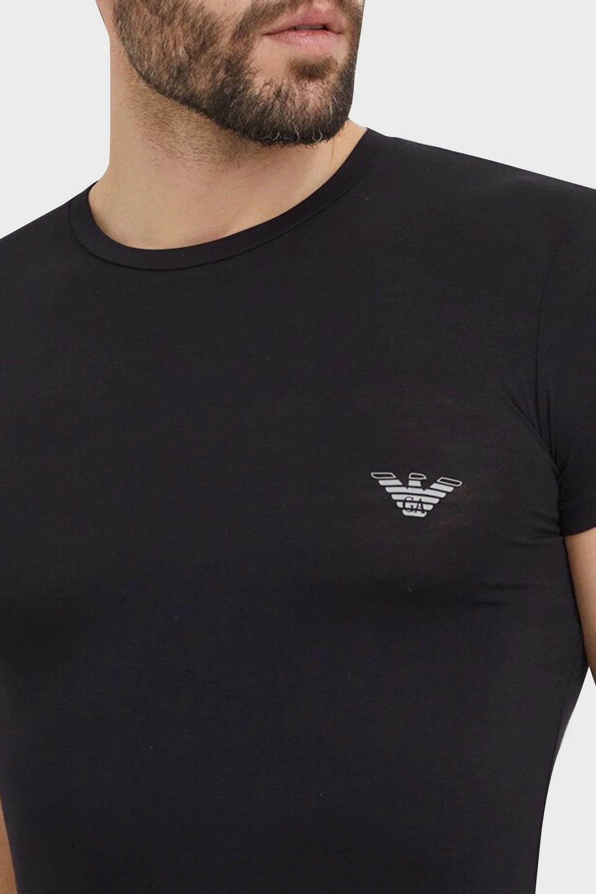 Emporio Armani Pamuklu Bisiklet Yaka Slim Fit 2 Pack Erkek T Shirt 111670 4R733 22120 SİYAH-BEYAZ - 7