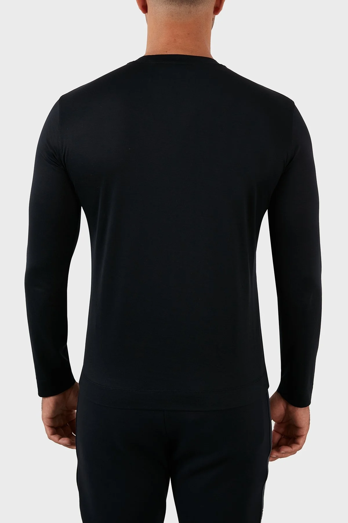 Emporio Armani Pamuklu Bisiklet Yaka Uzun Kollu Erkek T Shirt 6L1TAW 1JUVZ 0920 LACİVERT - 6