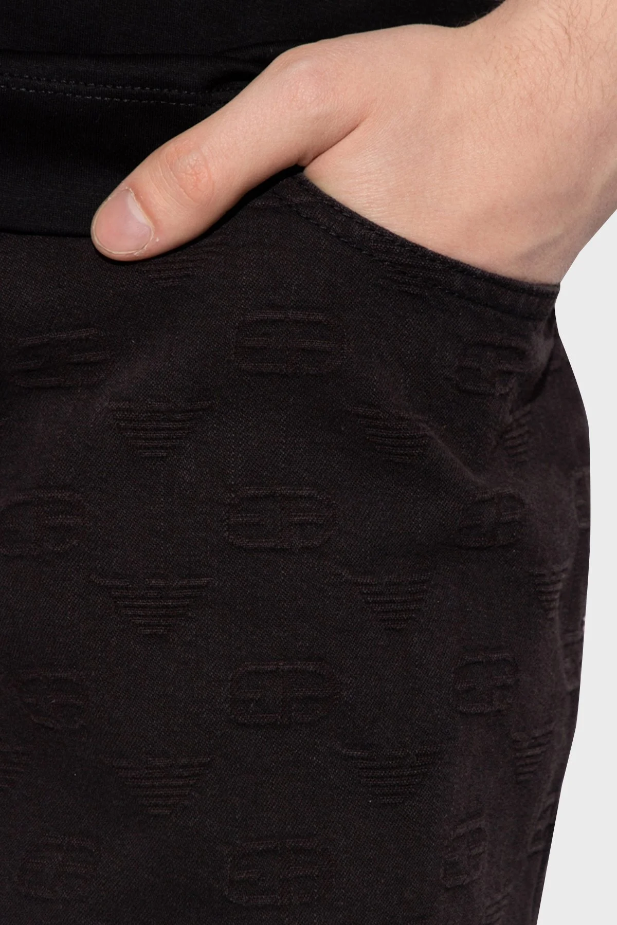 Emporio Armani Pamuklu Cepli Erkek Bermuda 3L1PS1 1DJSZ 0005 SİYAH - 4