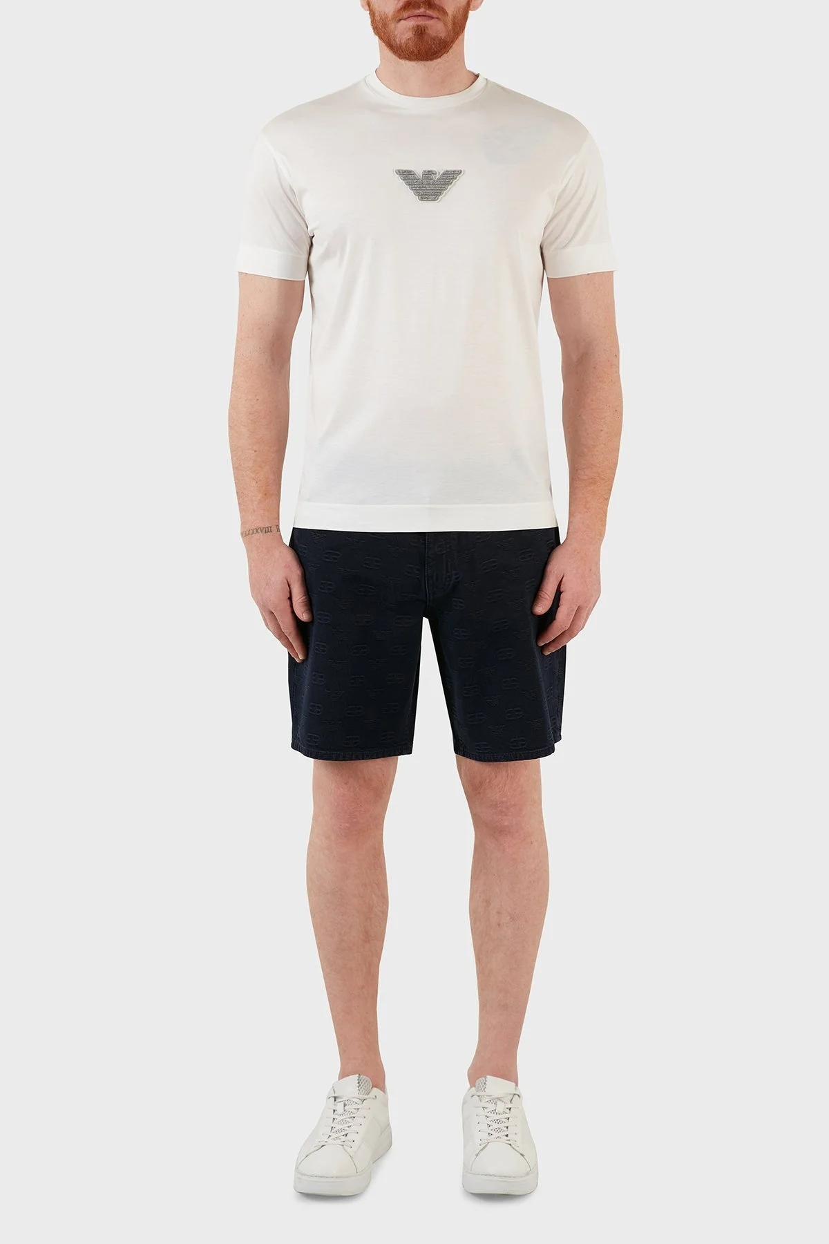 Emporio Armani Pamuklu Cepli Erkek Bermuda 3L1PS1 1DJSZ 0941 MAVİ - 2