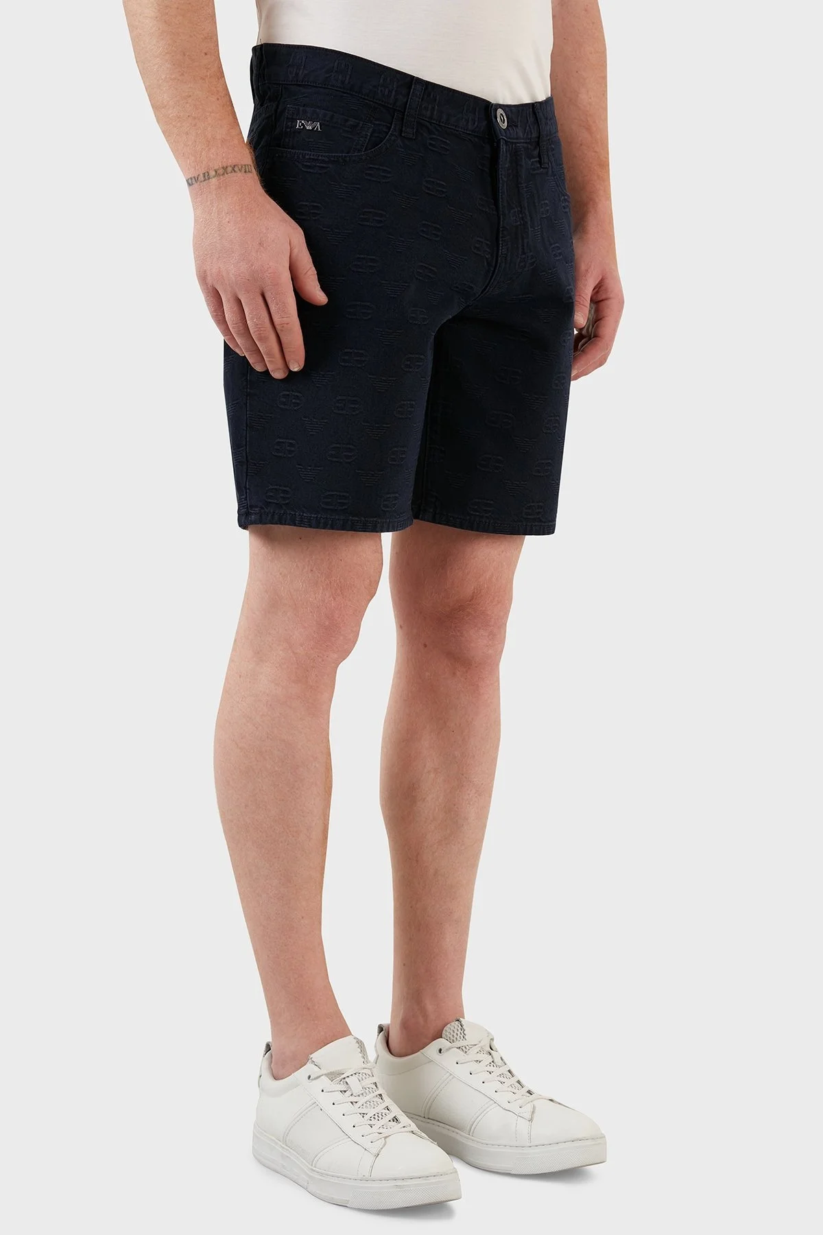 Emporio Armani Pamuklu Cepli Erkek Bermuda 3L1PS1 1DJSZ 0941 MAVİ - 6