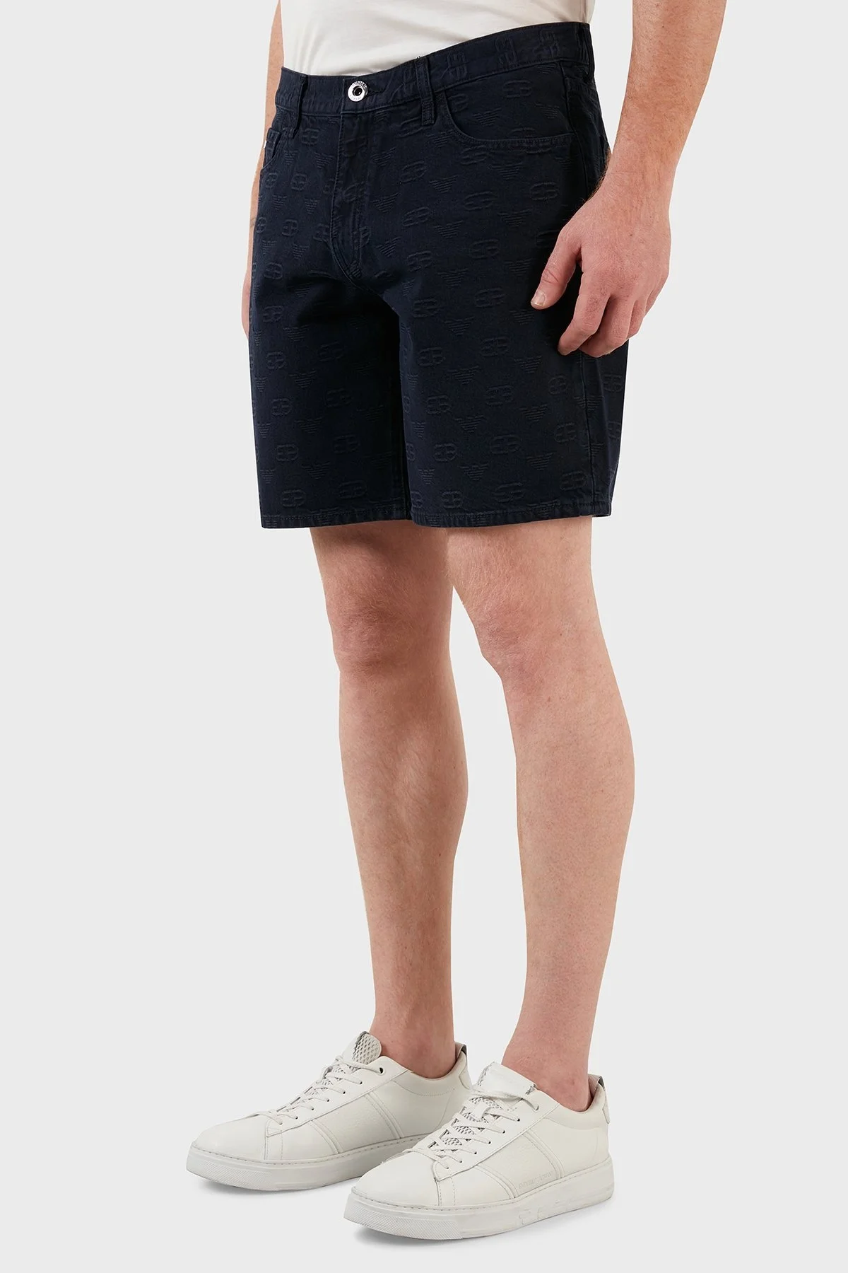 Emporio Armani Pamuklu Cepli Erkek Bermuda 3L1PS1 1DJSZ 0941 MAVİ - 7