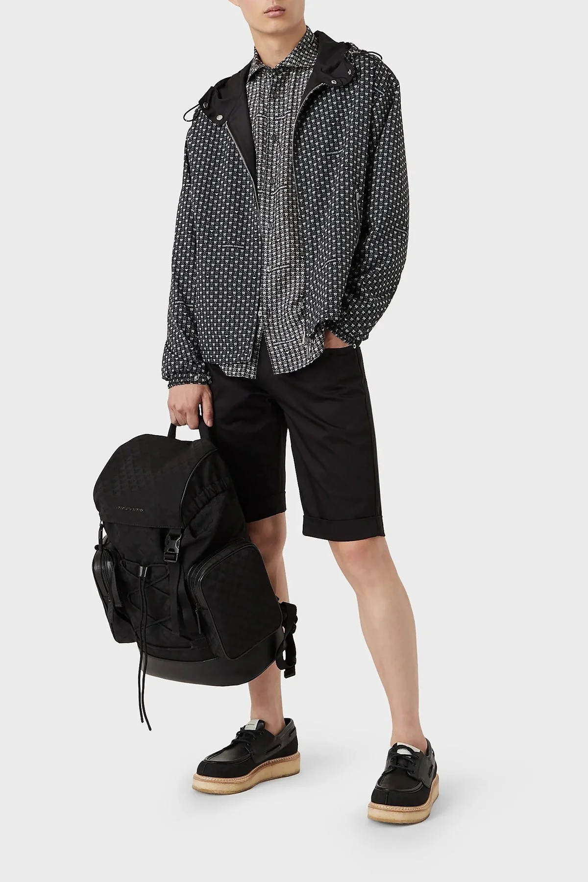 Emporio Armani Pamuklu Cepli Regular Fit Erkek Short 8N1PA6 1NJ7Z 0999 SİYAH - 1