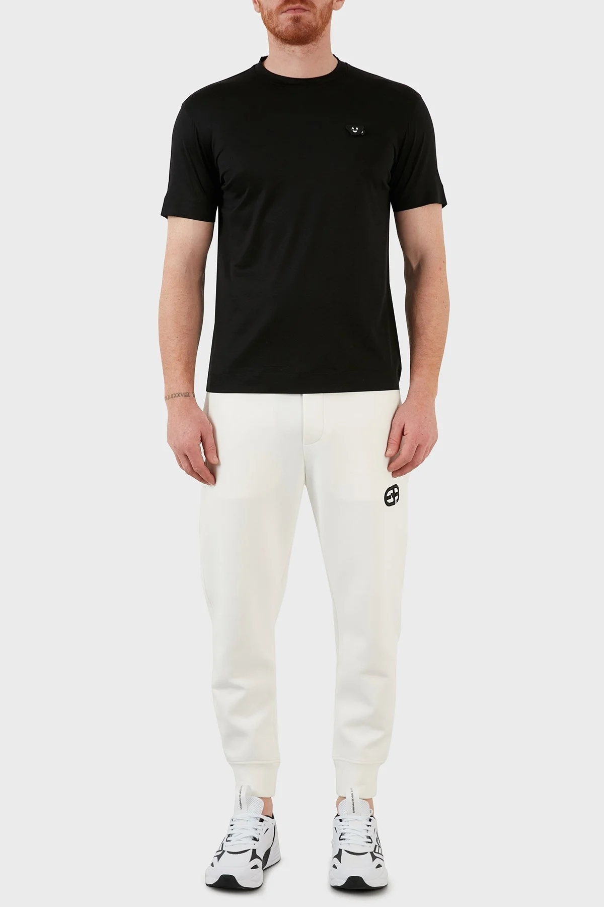 Emporio Armani Pamuklu Cepli Regular Fit Jogger Spor Erkek Pantolon 3L1PFV 1JHSZ 0101 BEYAZ - 1