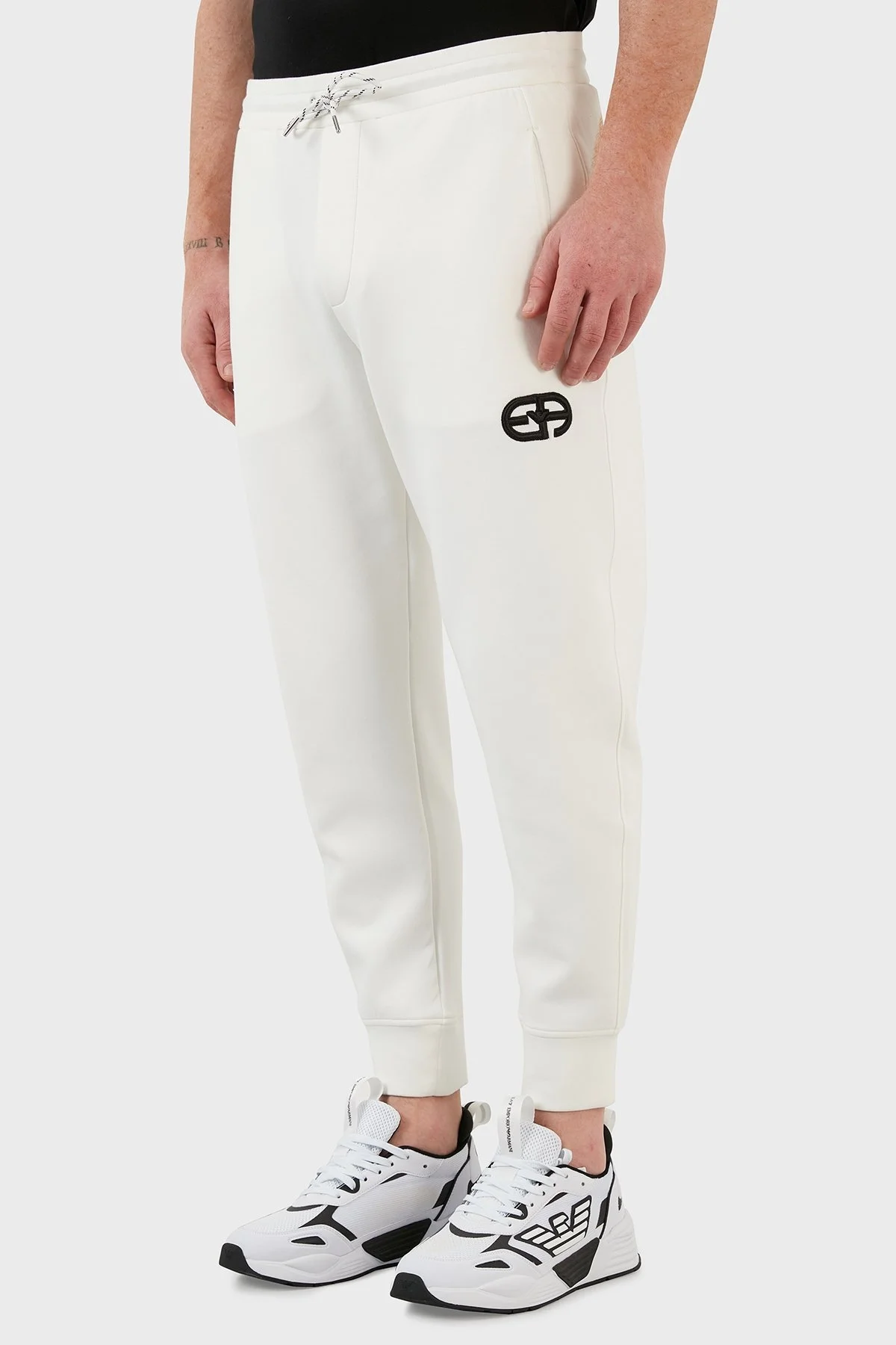 Emporio Armani Pamuklu Cepli Regular Fit Jogger Spor Erkek Pantolon 3L1PFV 1JHSZ 0101 BEYAZ - 3
