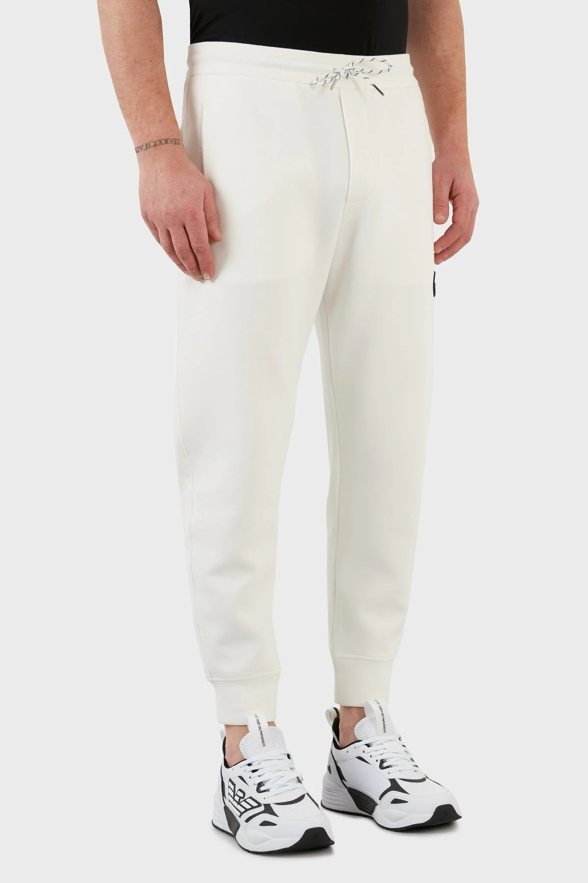 Emporio Armani Pamuklu Cepli Regular Fit Jogger Spor Erkek Pantolon 3L1PFV 1JHSZ 0101 BEYAZ - 4