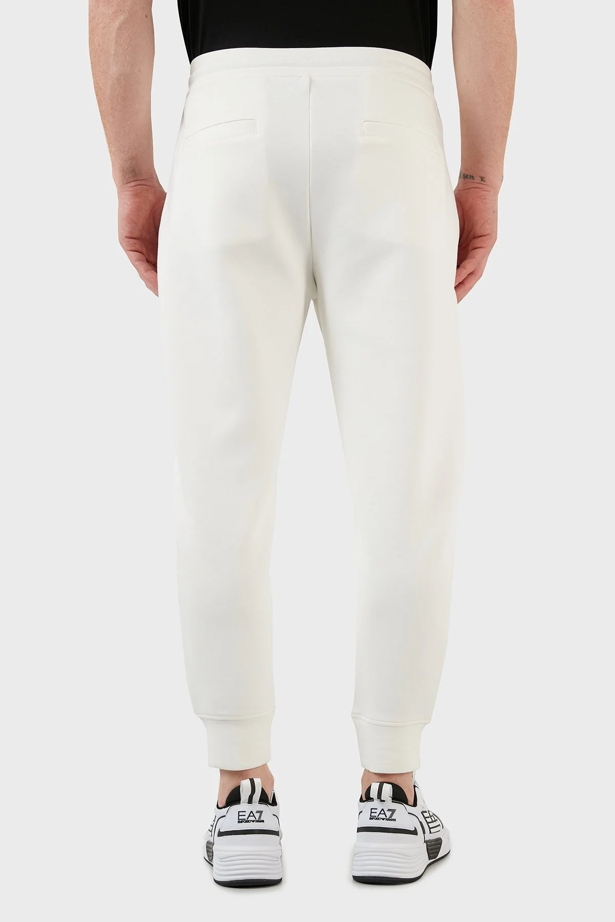Emporio Armani Pamuklu Cepli Regular Fit Jogger Spor Erkek Pantolon 3L1PFV 1JHSZ 0101 BEYAZ - 6