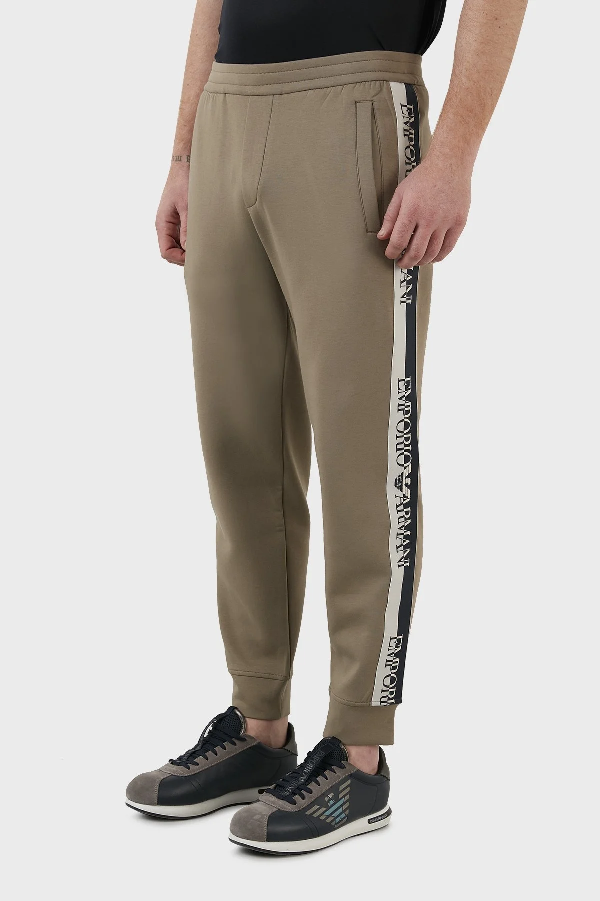 Emporio Armani Pamuklu Cepli Regular Fit Jogger Spor Erkek Pantolon 3L1PFZ 1JHSZ 0431 BEJ - 3