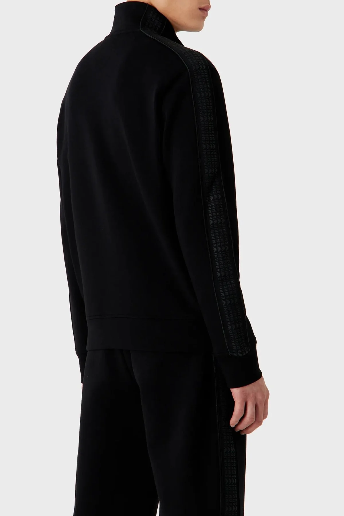 Emporio Armani Pamuklu Fermuarlı Kanguru Cepli Dik Yaka Regular Fit Erkek Sweat 6R1MF1 1JHSZ 0999 SİYAH - 3